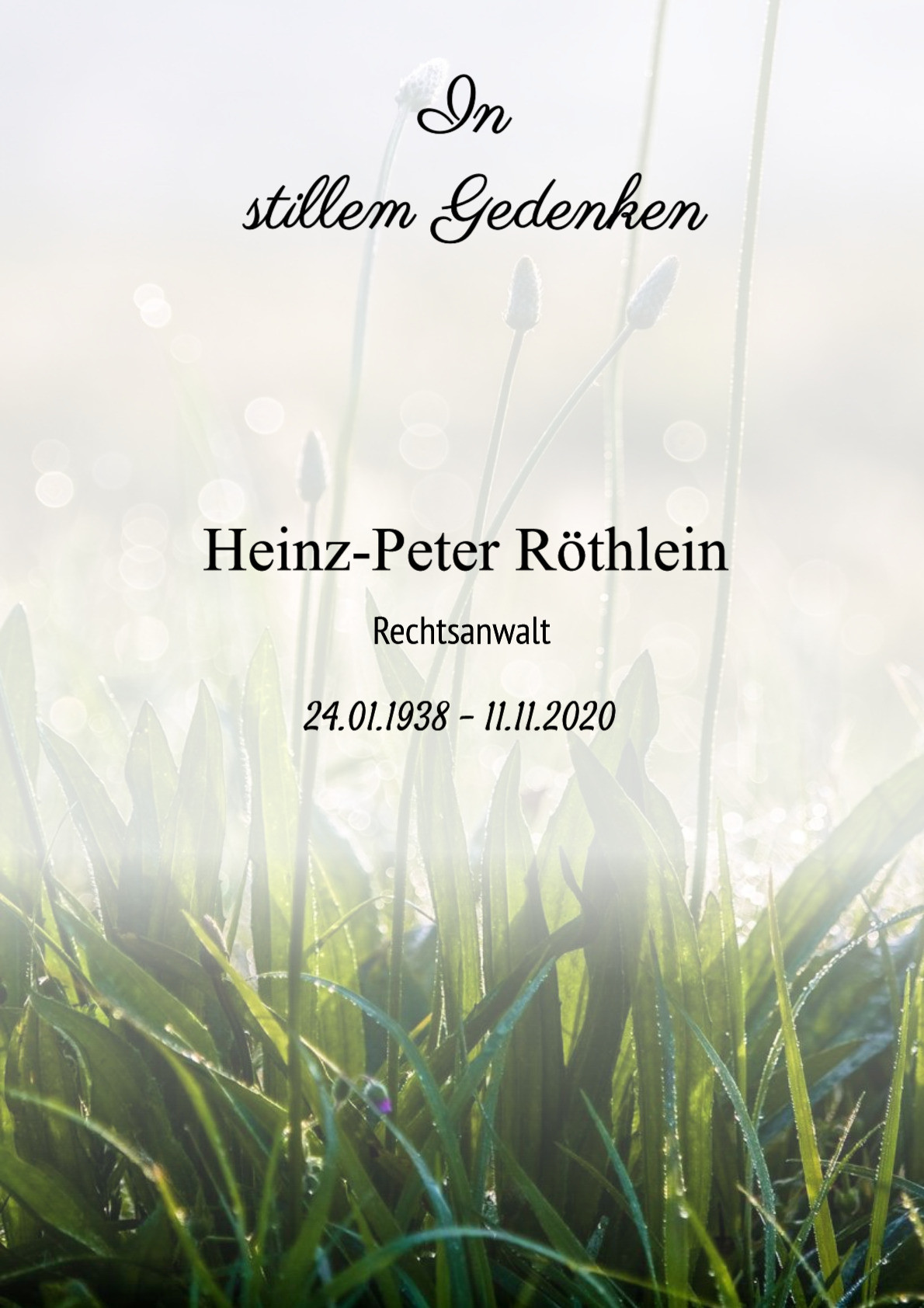 Traueranzeige von Heinz-Peter Röthlein