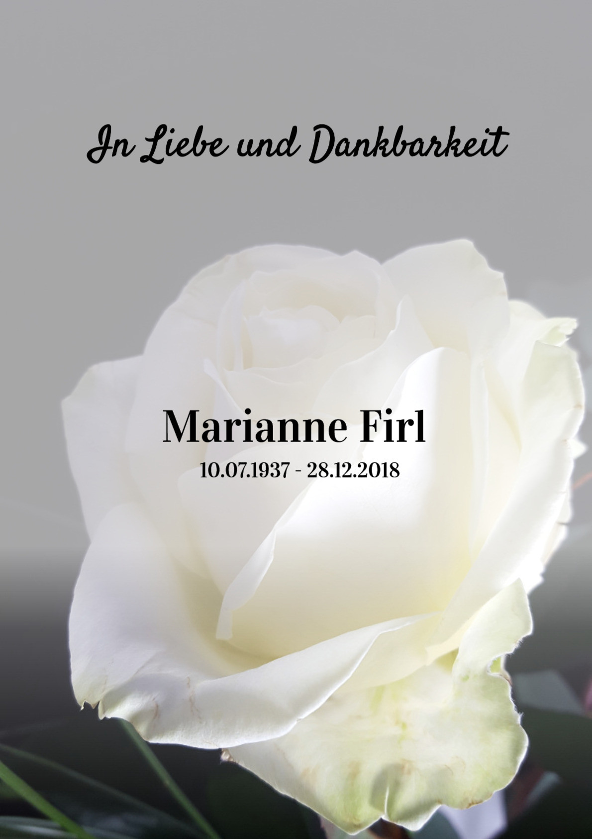 Traueranzeige von Marianne Firl