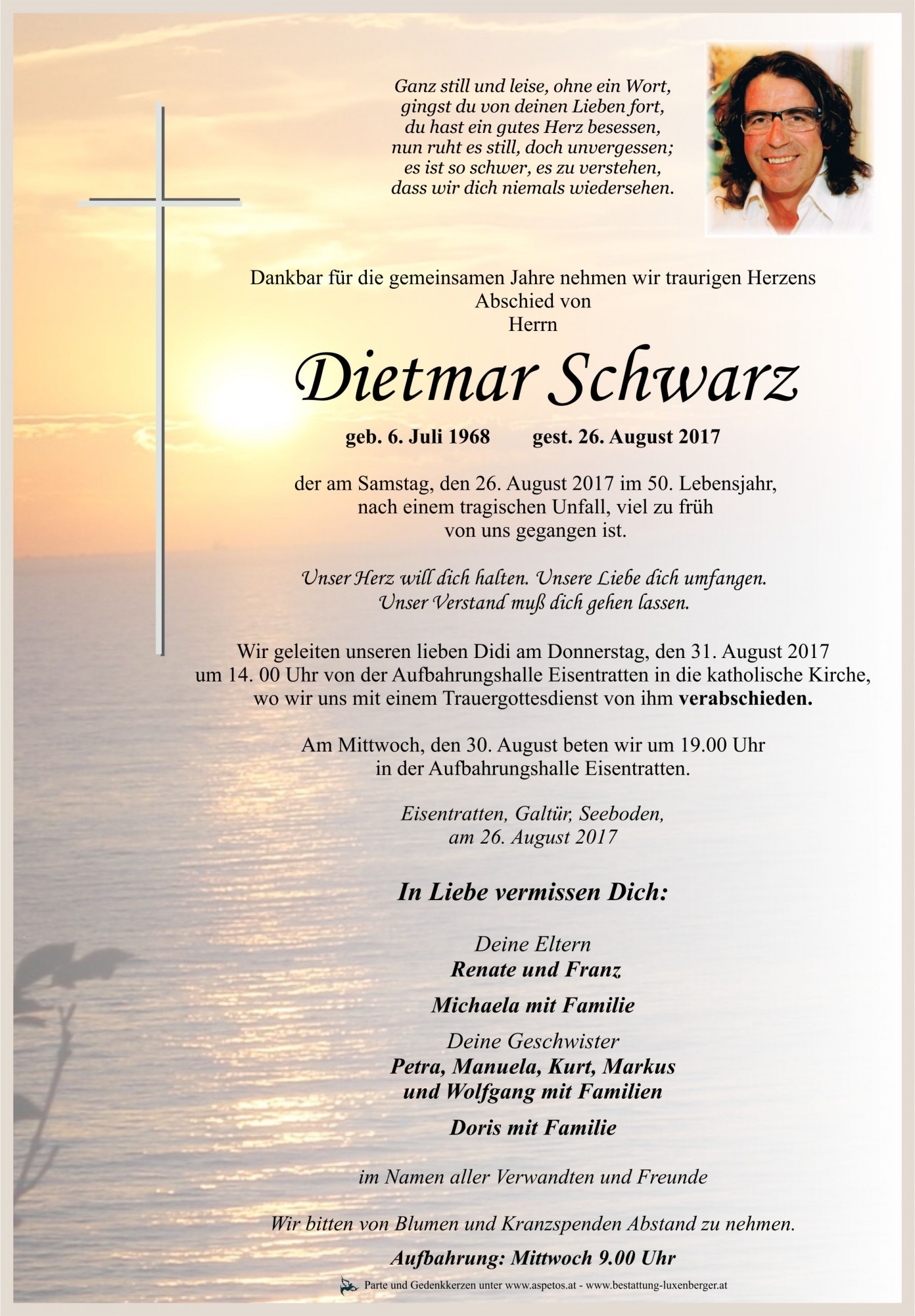 Traueranzeige von Dietmar Schwarz