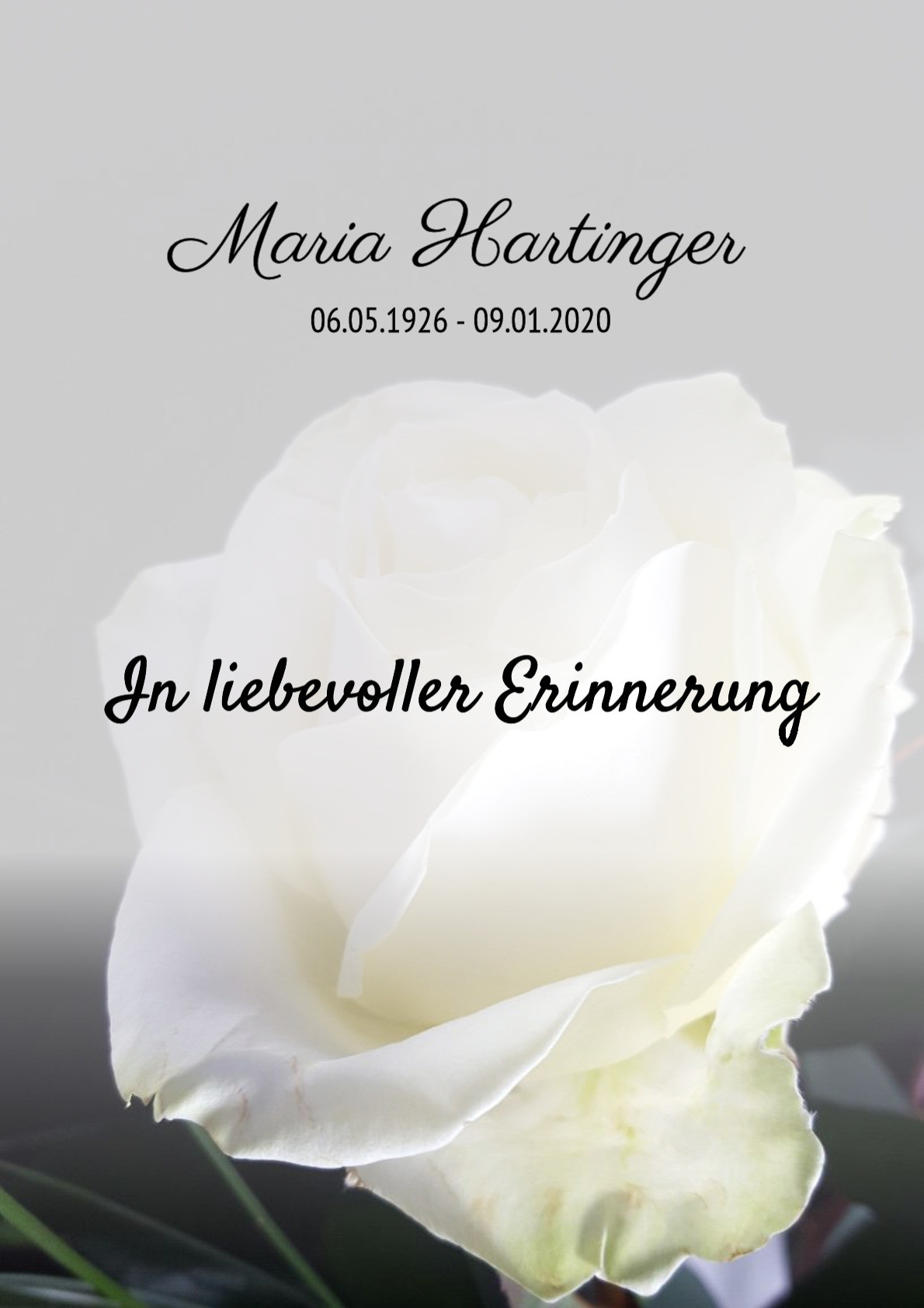 Traueranzeige von Maria Hartinger