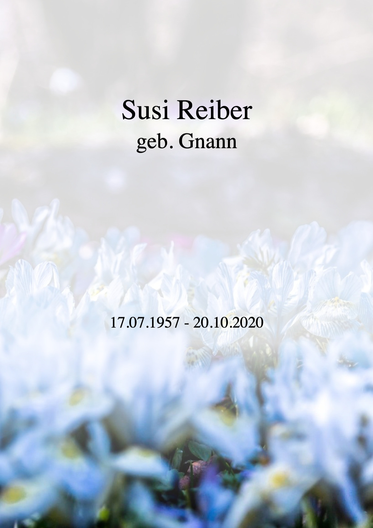 Traueranzeige von Susi Reiber