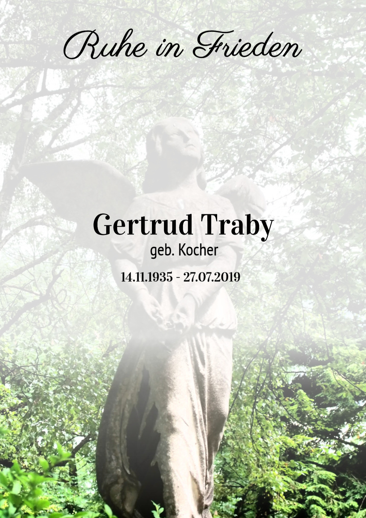 Traueranzeige von Gertrud Traby