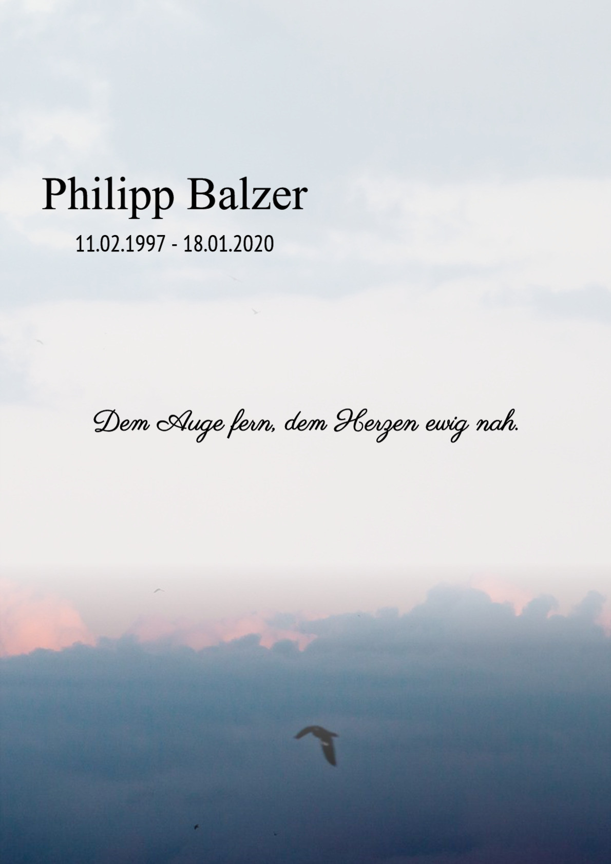 Traueranzeige von Philipp Balzer
