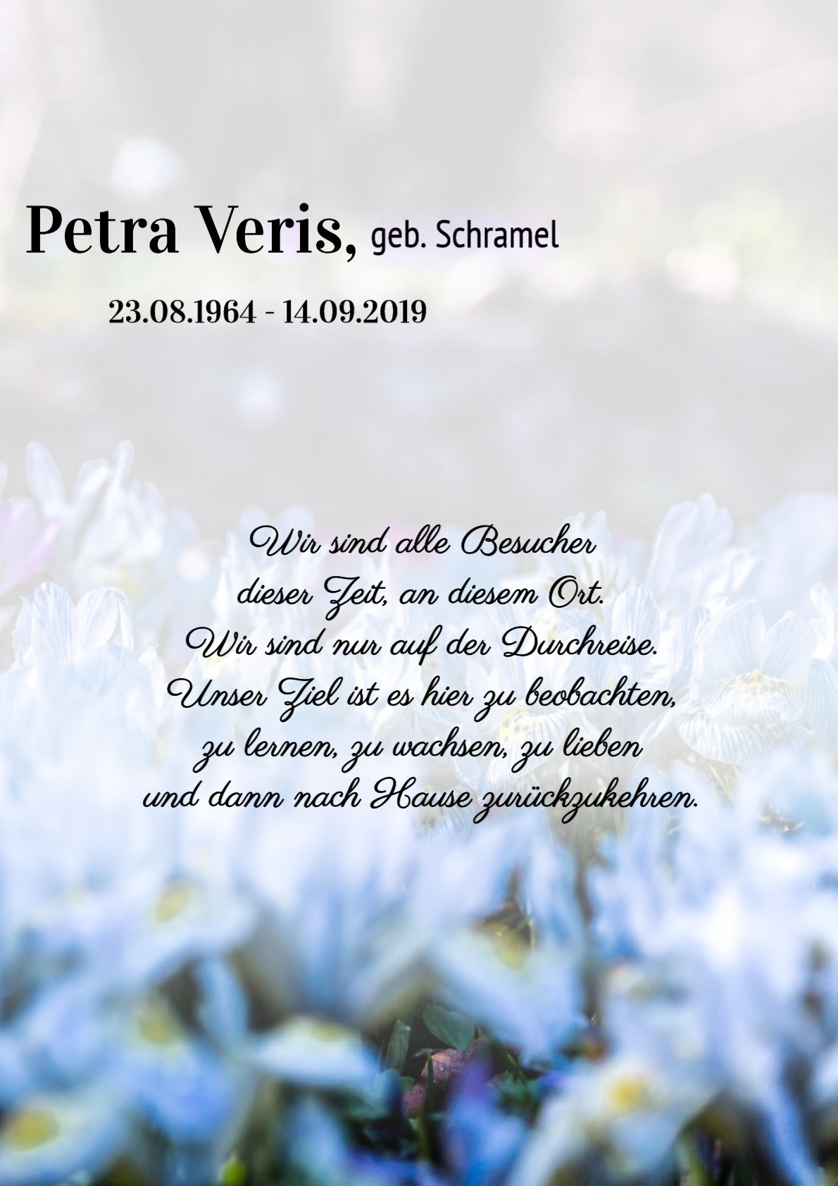 Traueranzeige von Petra Veris