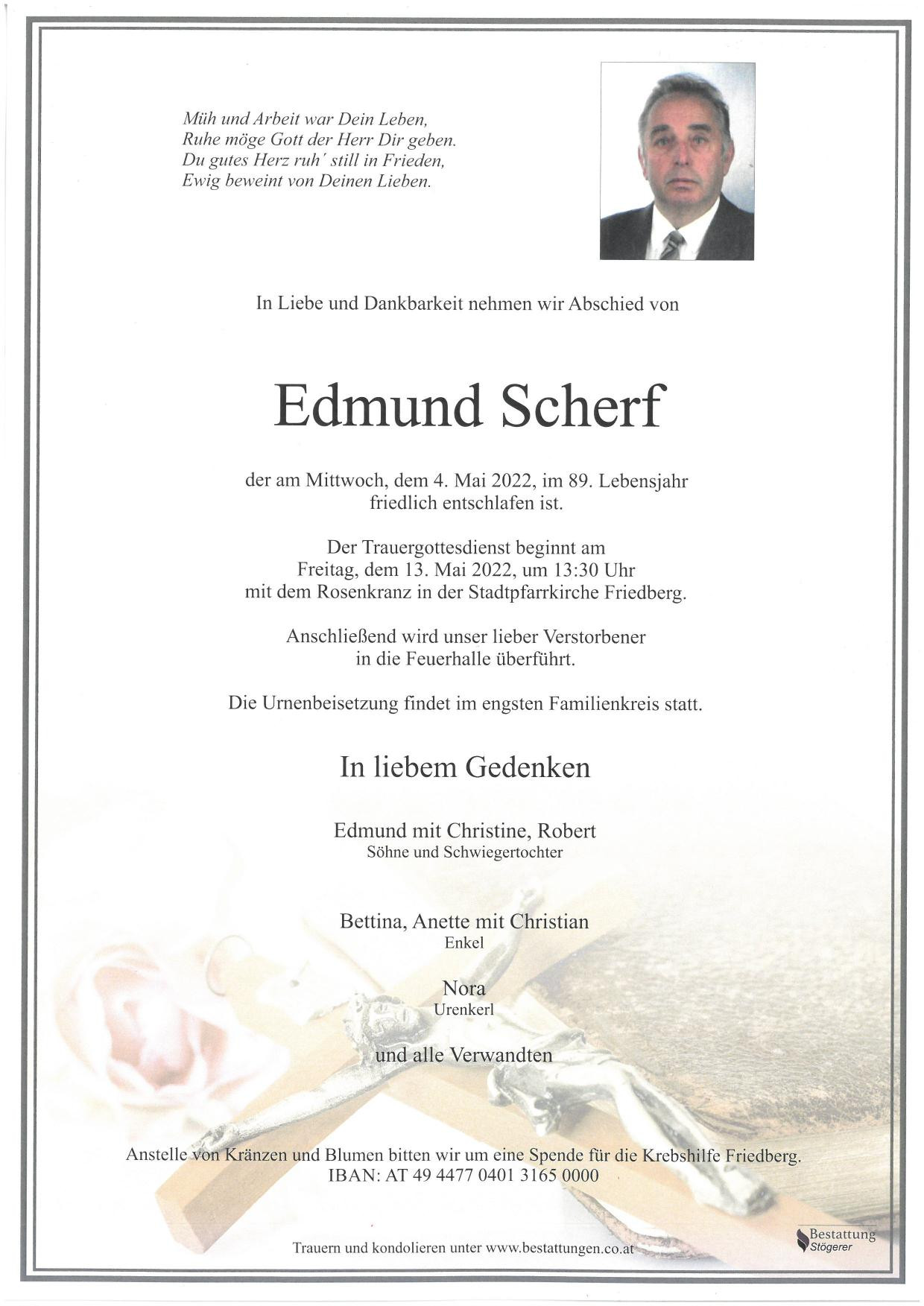 Traueranzeige von Edmund Scherf