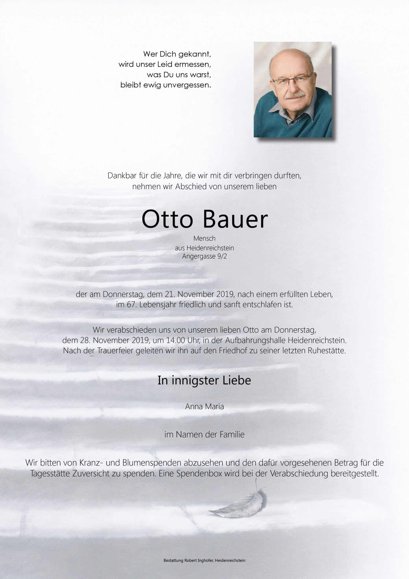Traueranzeige von Otto Bauer