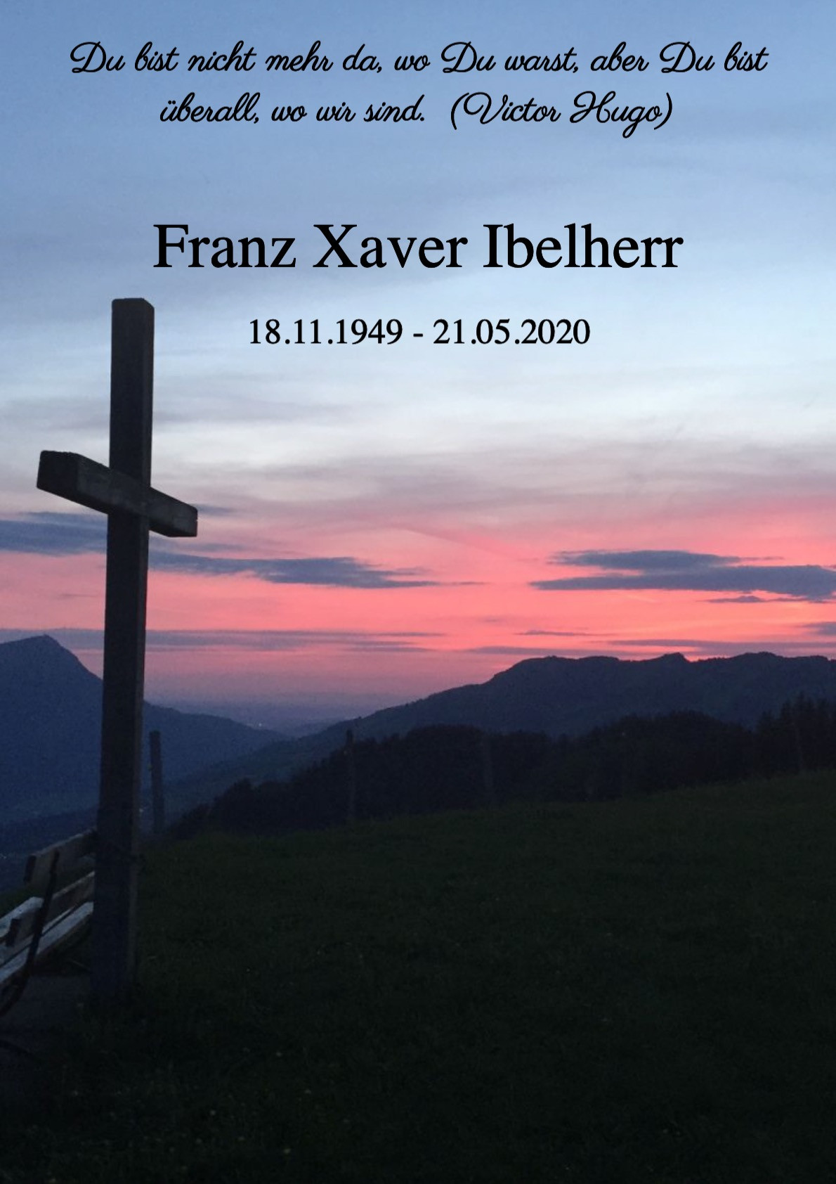 Traueranzeige von Franz Xaver Ibelherr