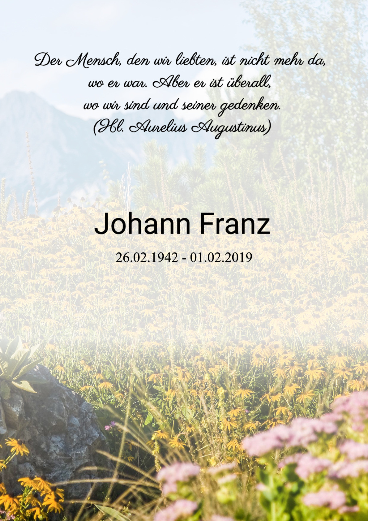 Traueranzeige von Johann Franz
