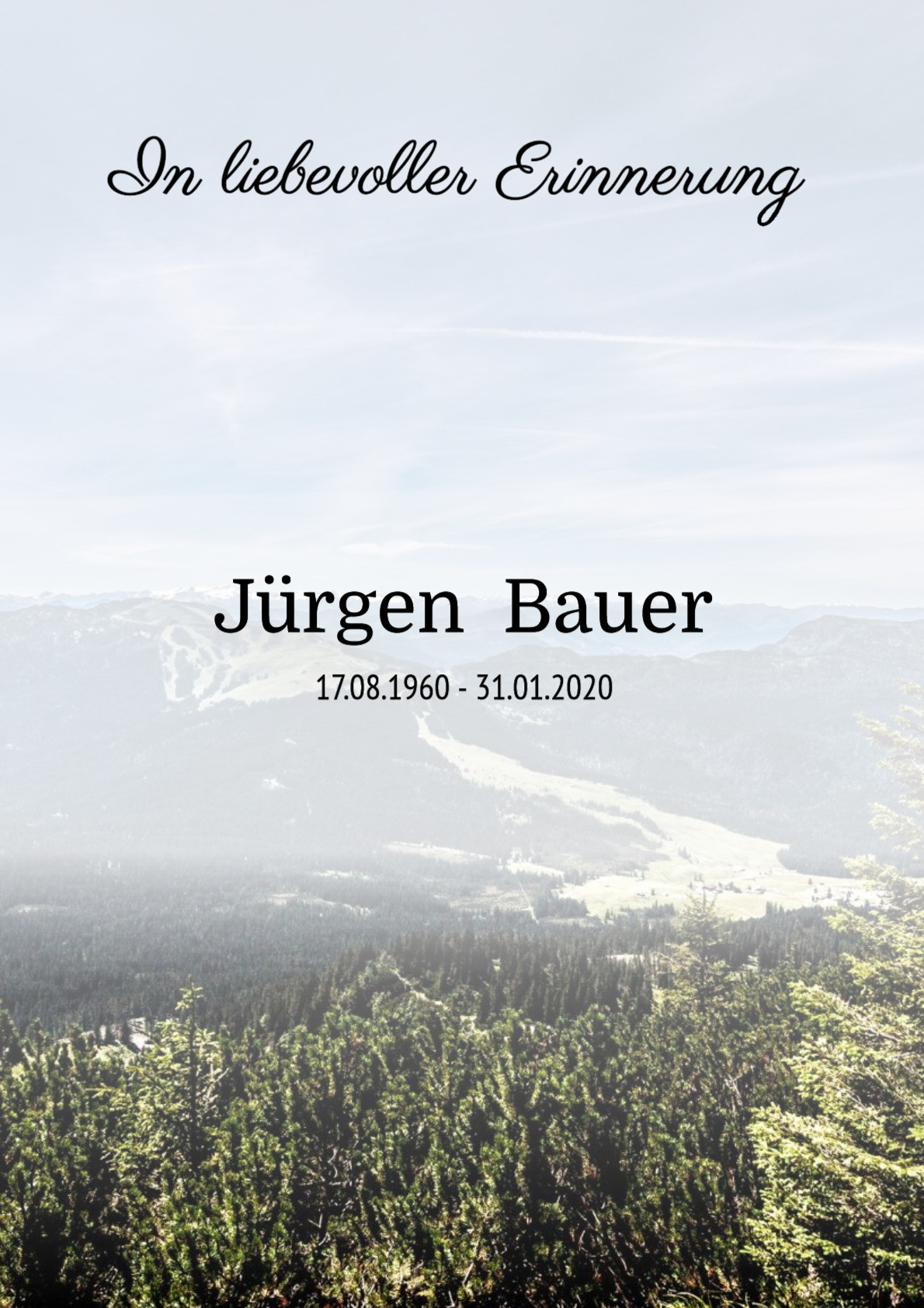 Traueranzeige von Jürgen Bauer