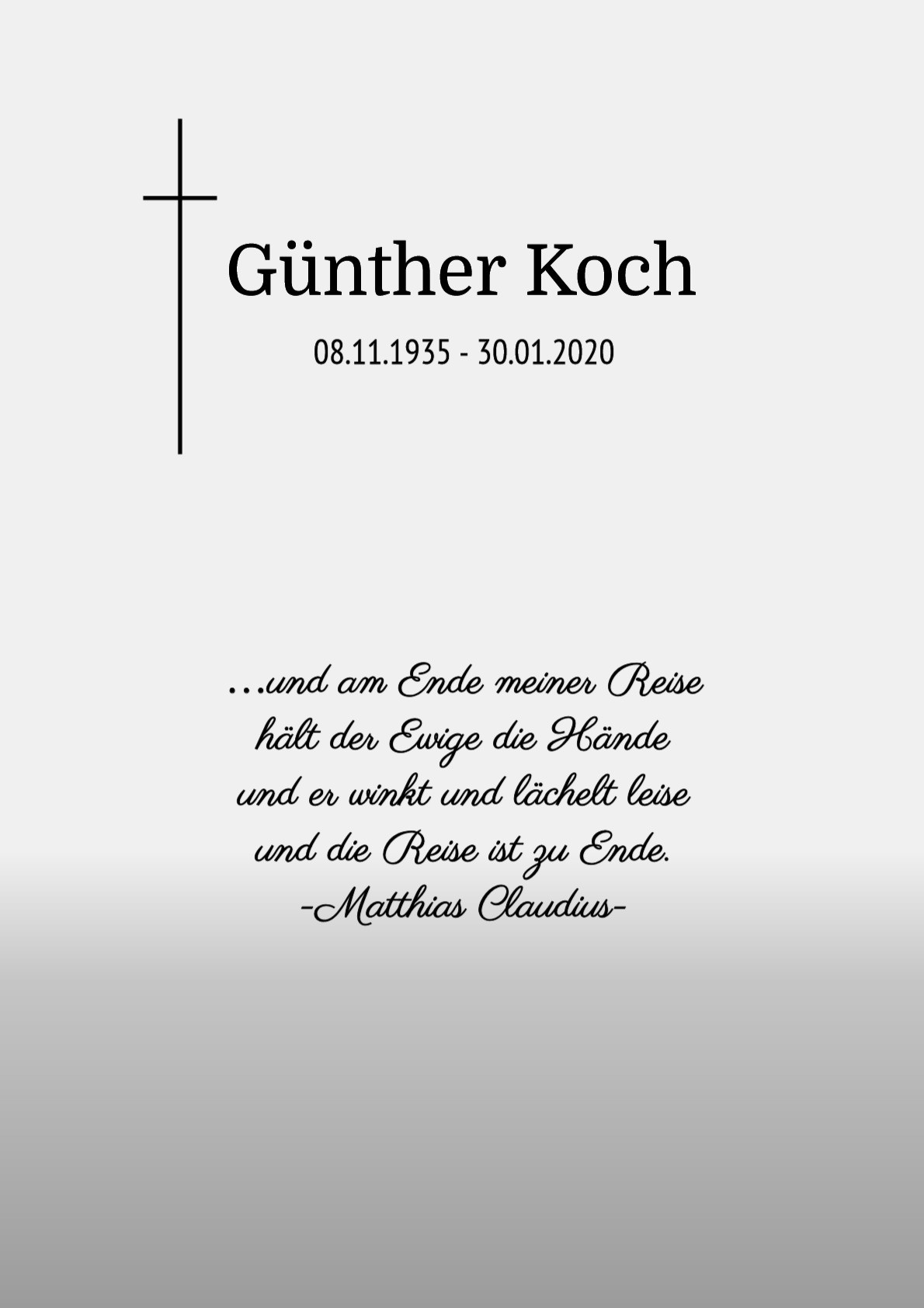Traueranzeige von Günther Koch