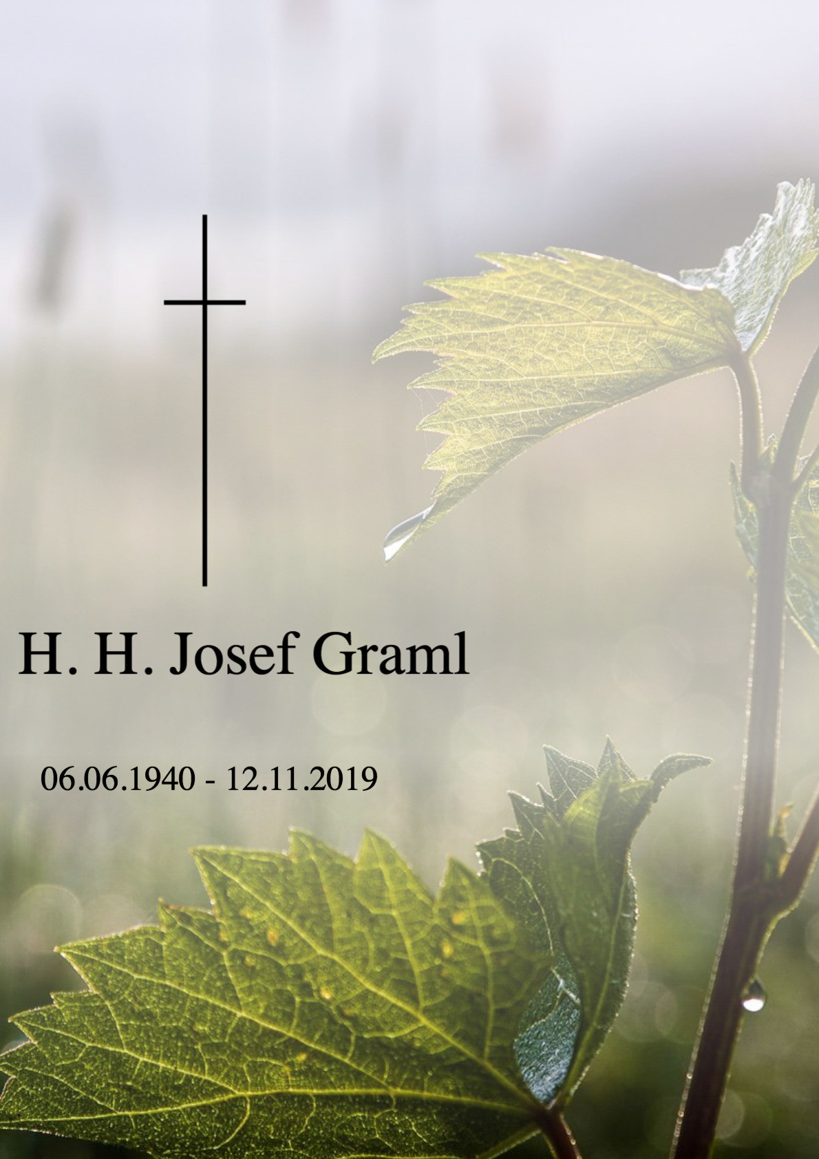 Traueranzeige von H. H. Josef Graml