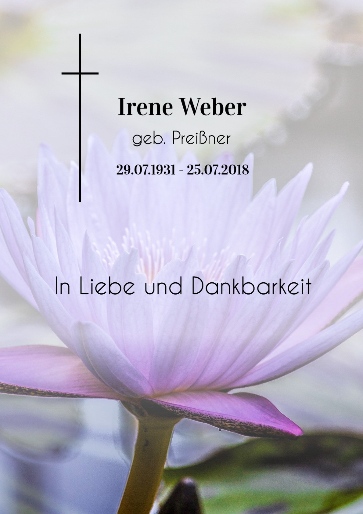 Traueranzeige von Irene Weber