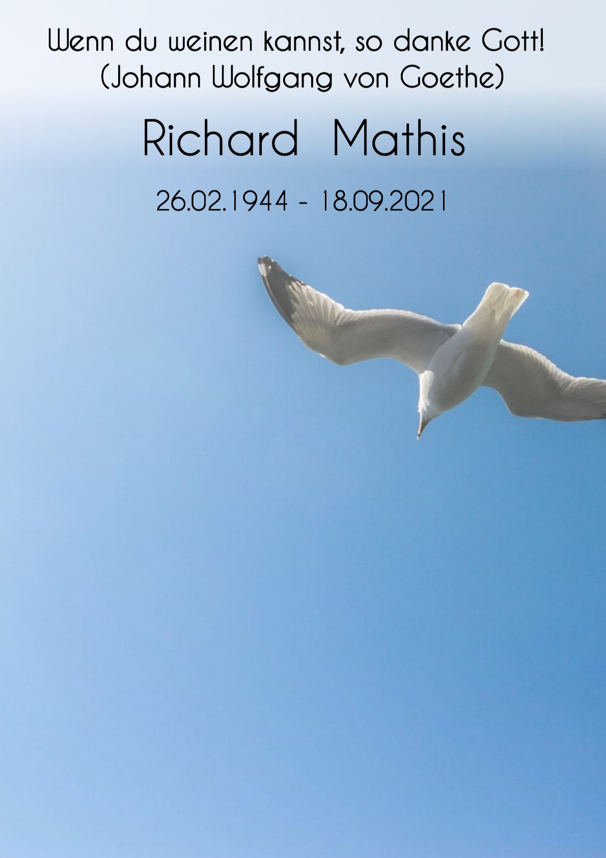 Traueranzeige von Richard Mathis