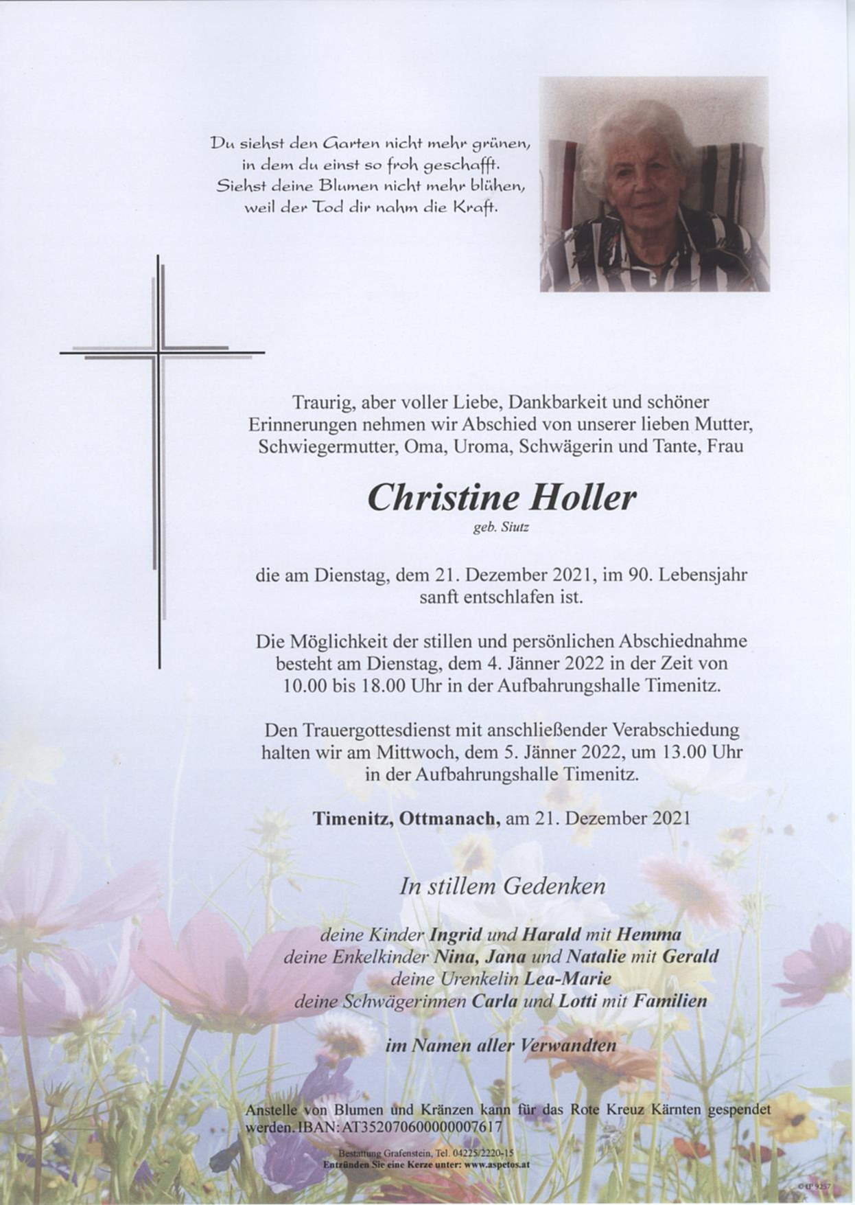 Traueranzeige von Christine Holler