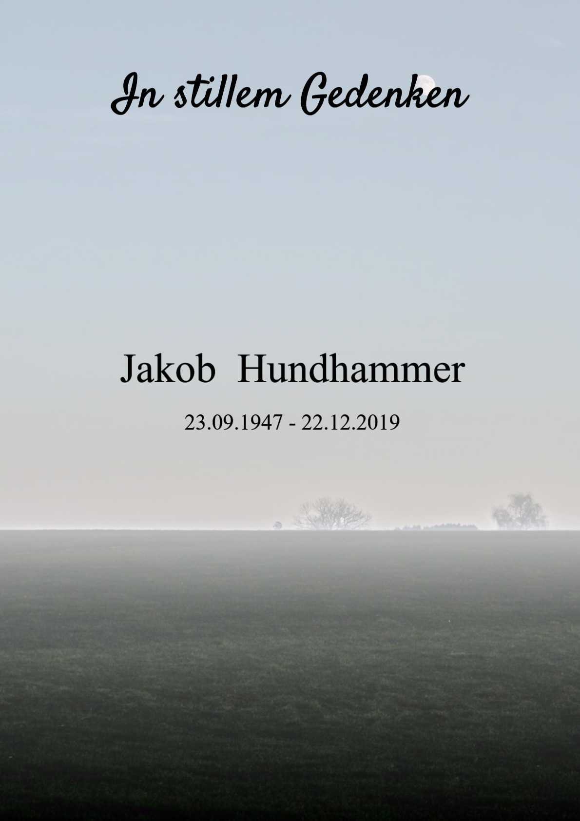 Traueranzeige von Jakob Hundhammer