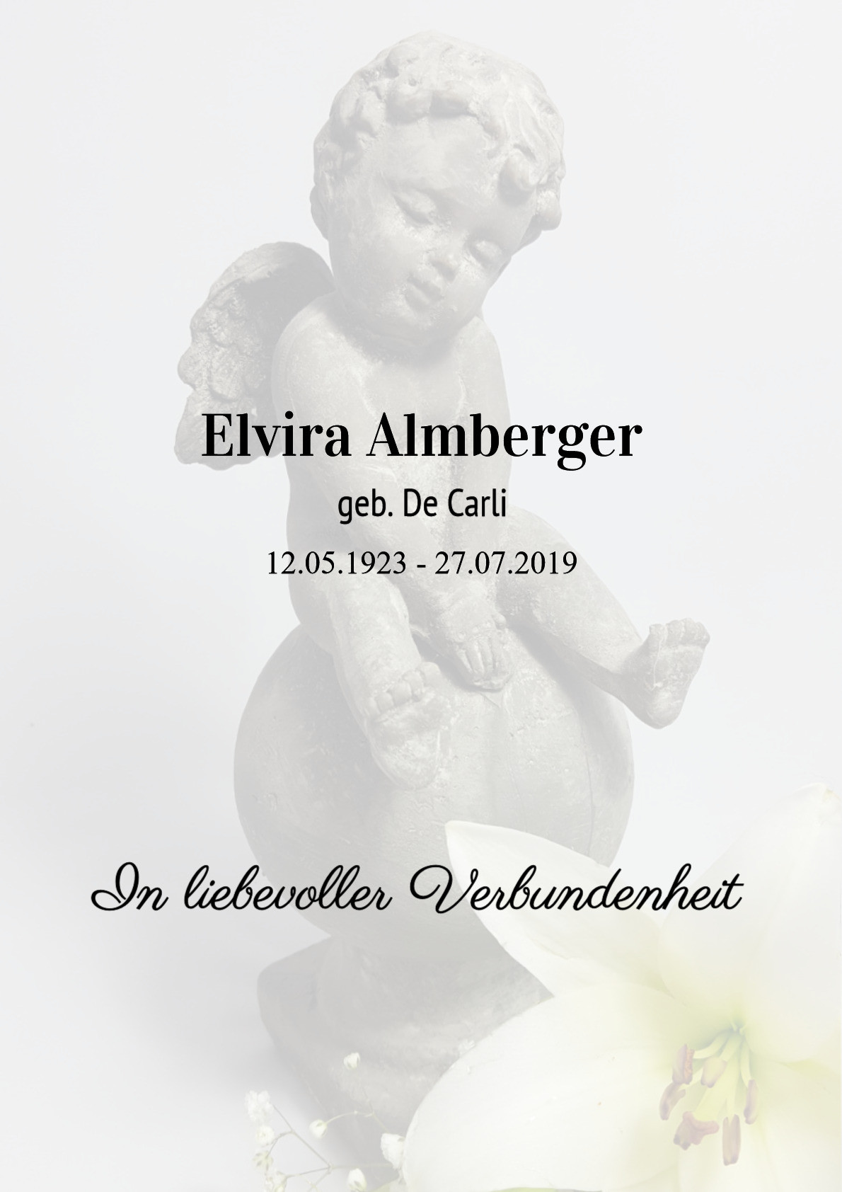 Traueranzeige von Elvira Almberger