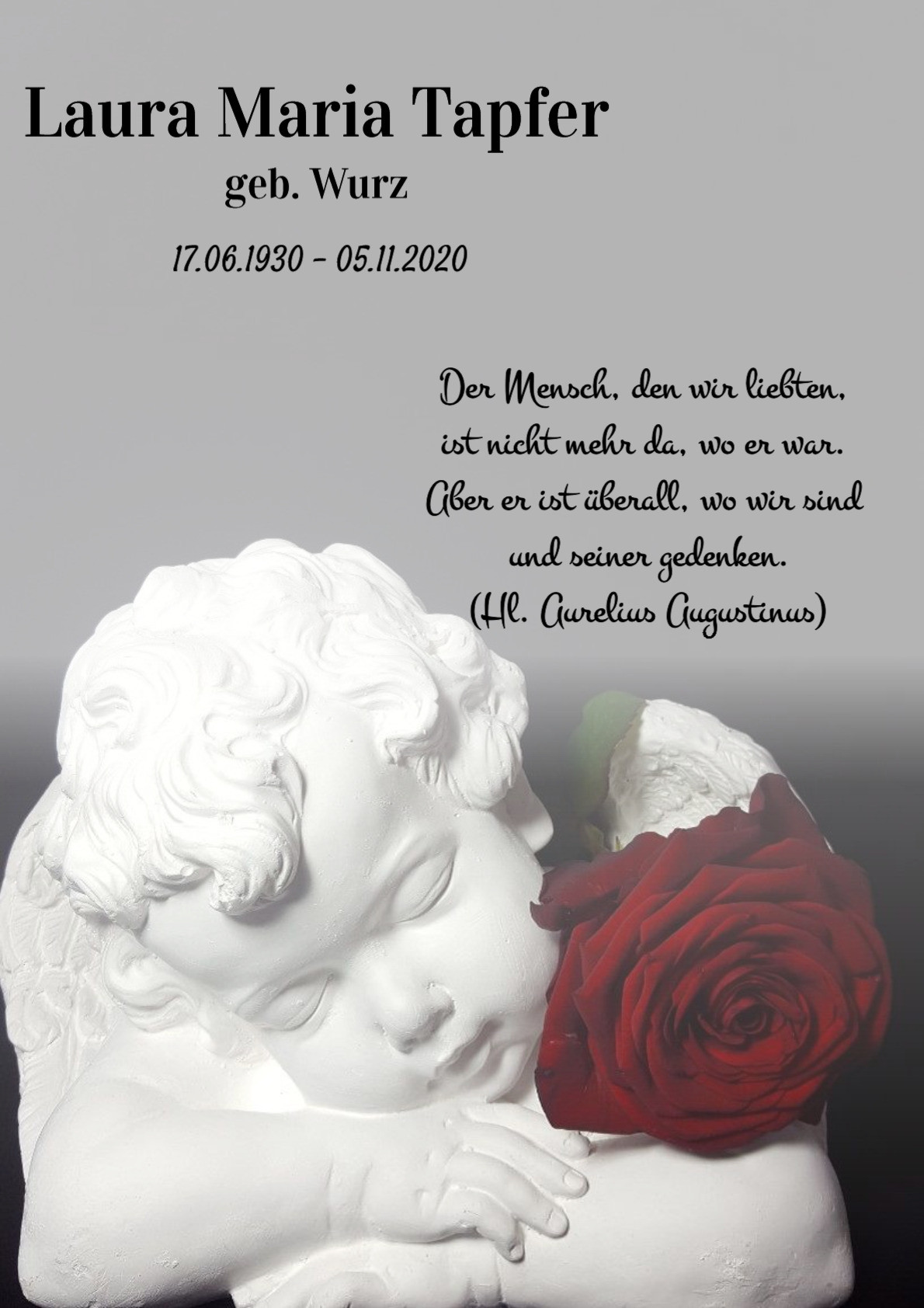 Traueranzeige von Laura Maria Tapfer
