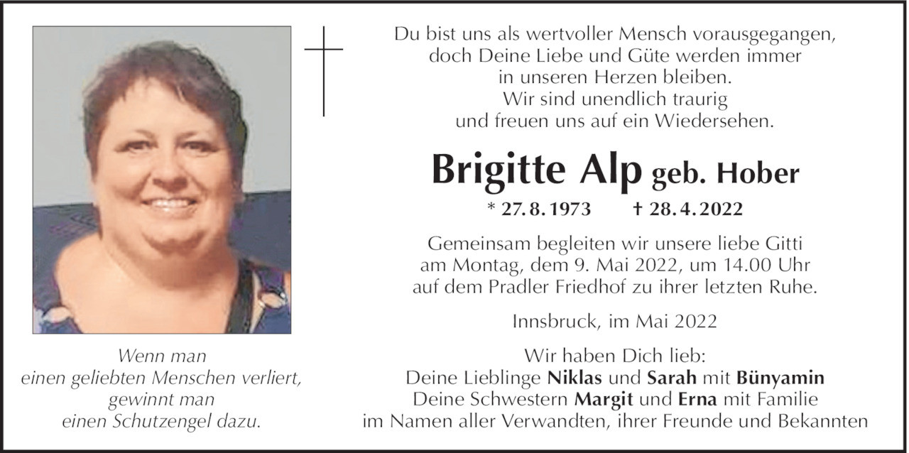 Traueranzeige von Brigitte Alp