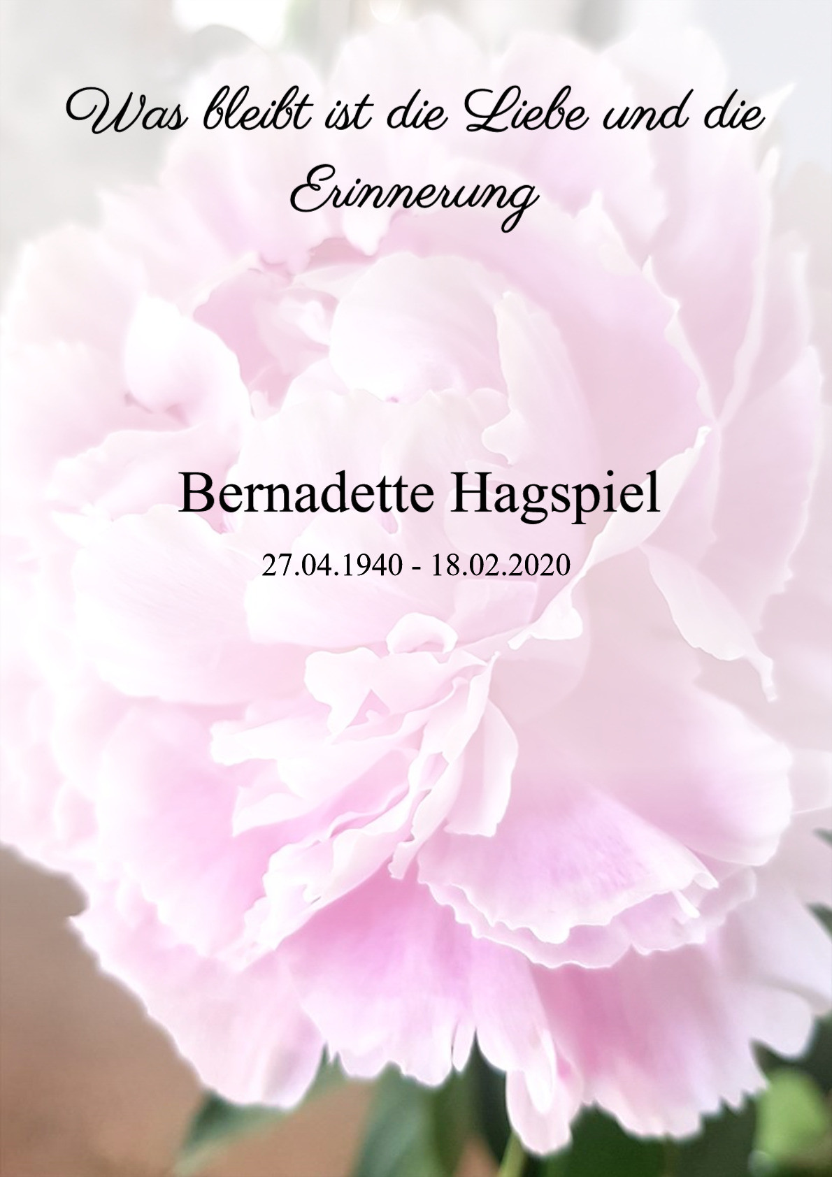 Traueranzeige von Bernadette Hagspiel