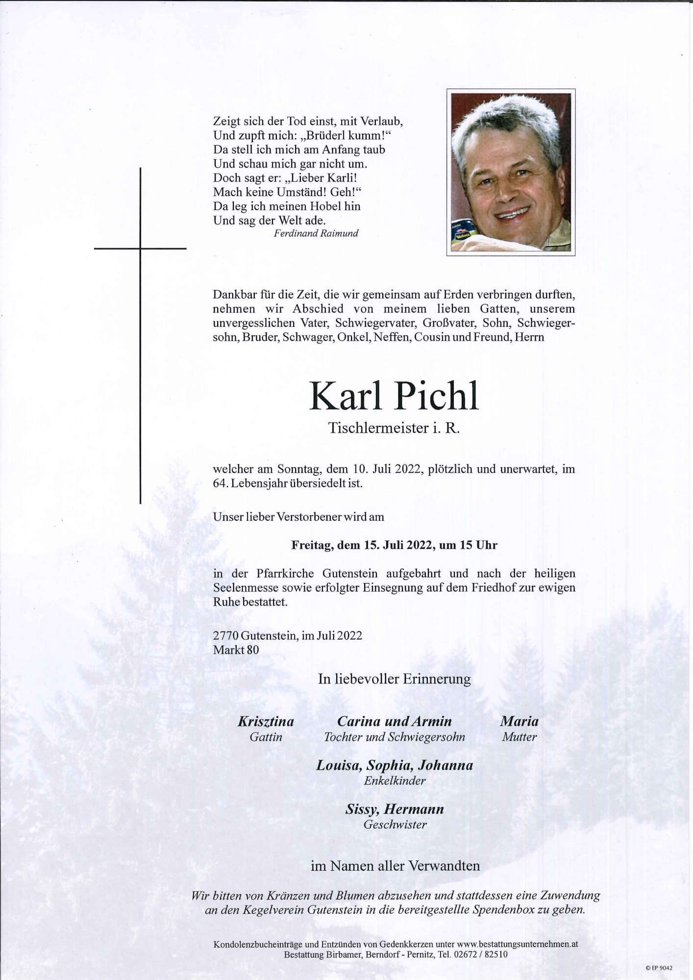 Traueranzeige von Karl Pichl