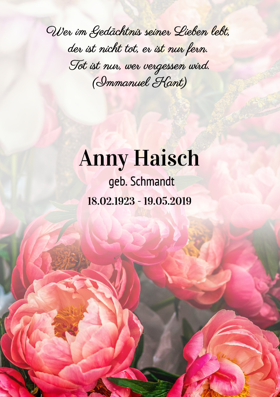 Traueranzeige von Anny Haisch