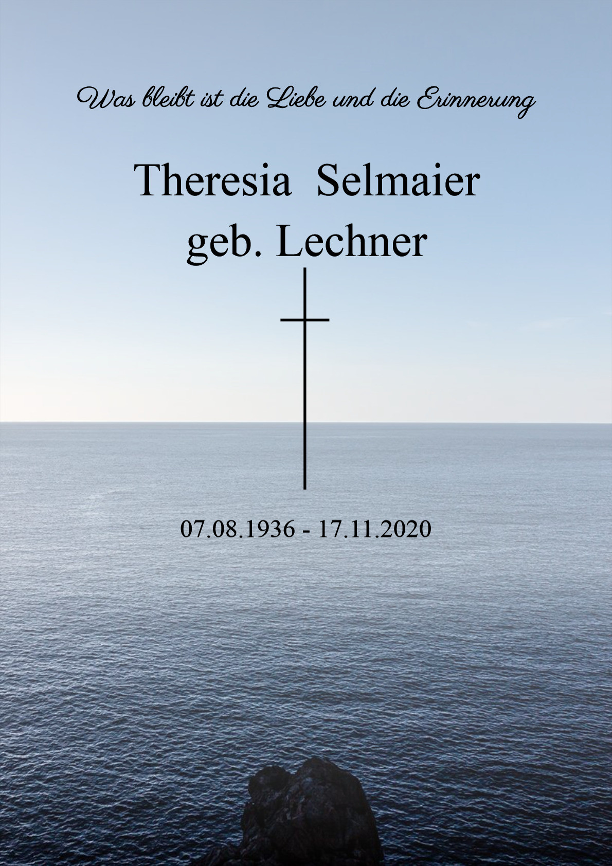 Traueranzeige von Theresia Selmaier