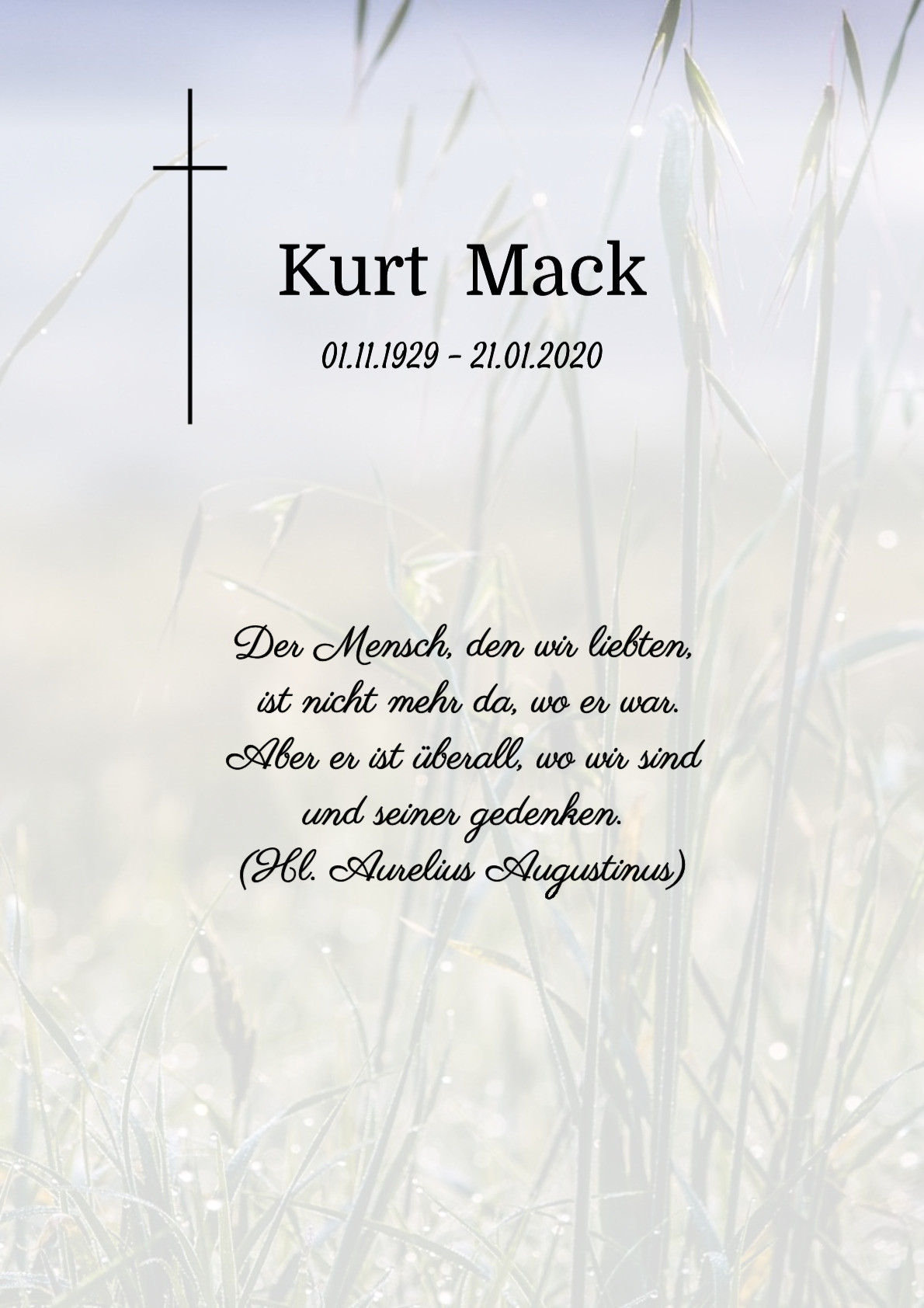 Traueranzeige von Kurt Mack