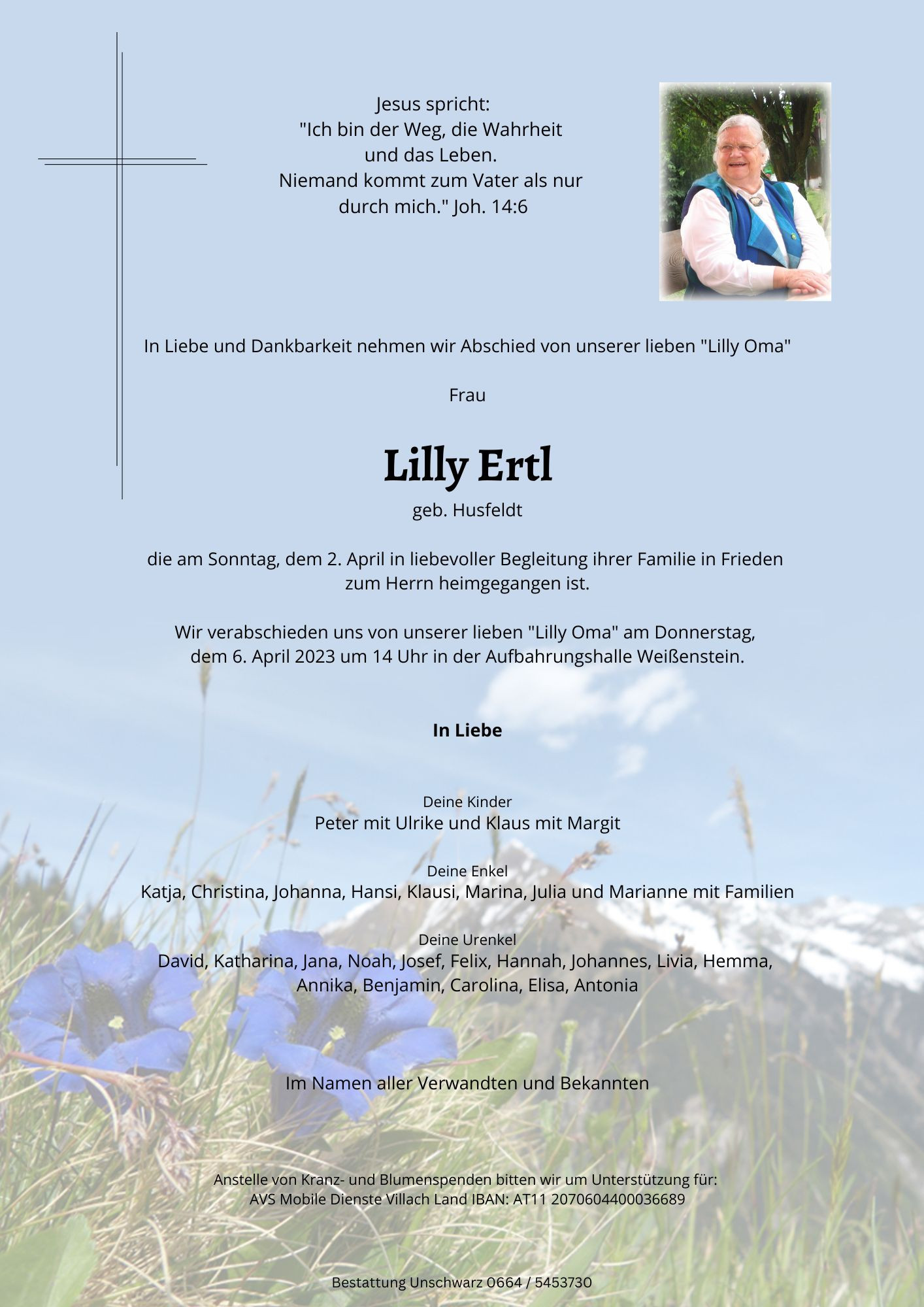 Traueranzeige von Lilly Ertl