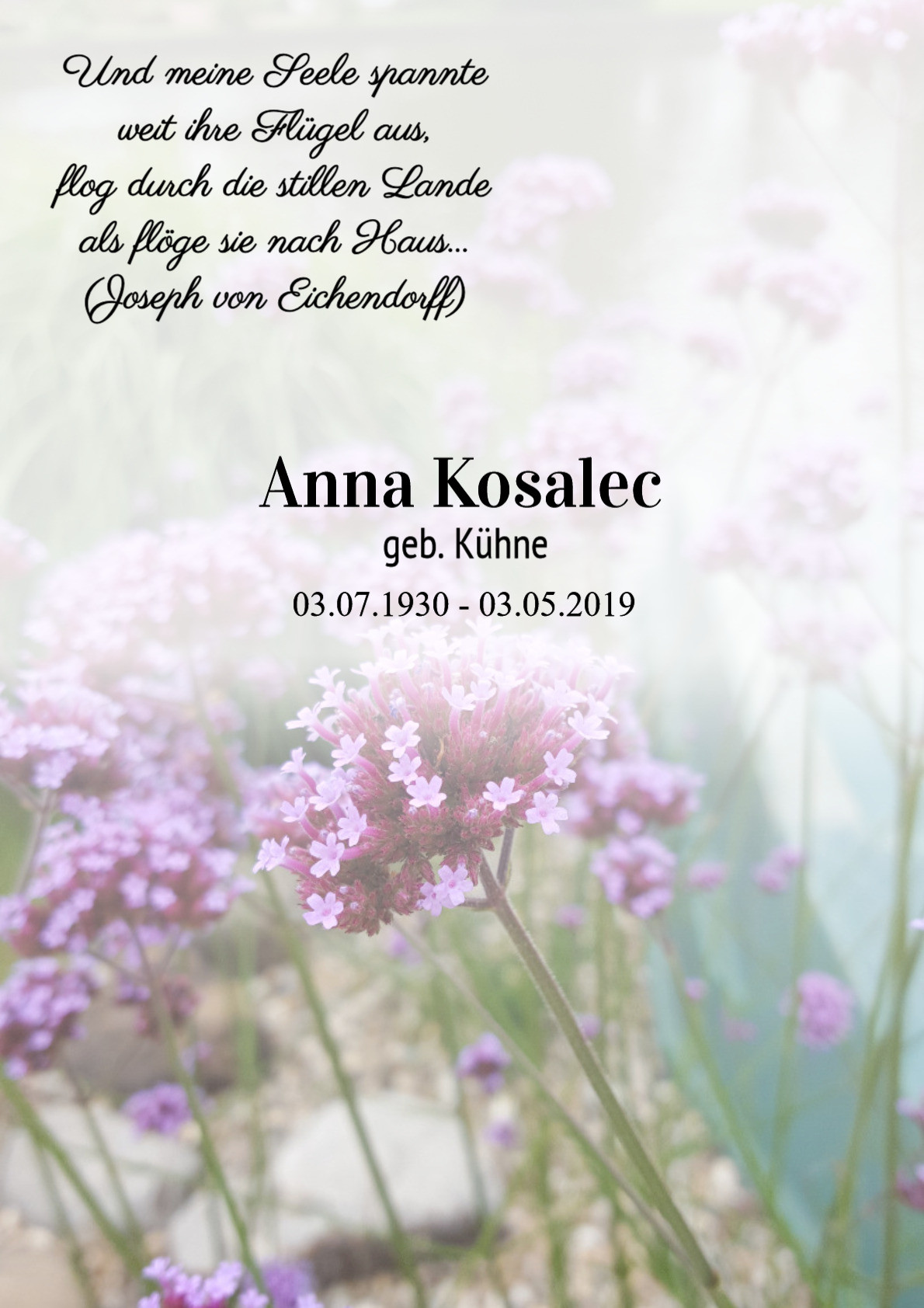Traueranzeige von Anna Kosalec