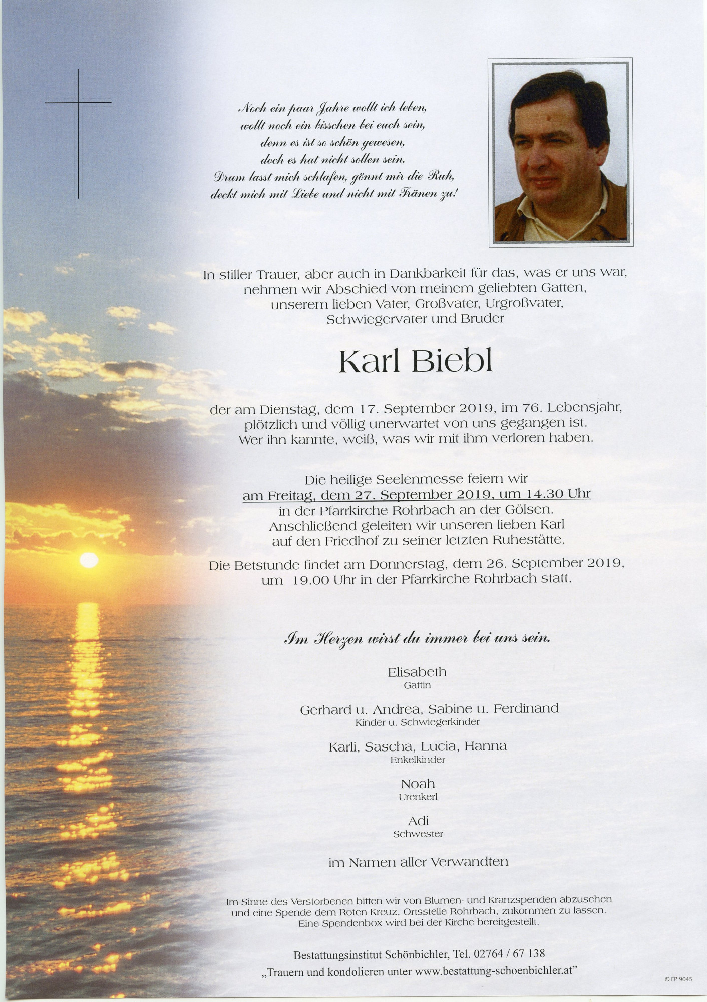Traueranzeige von Karl Biebl