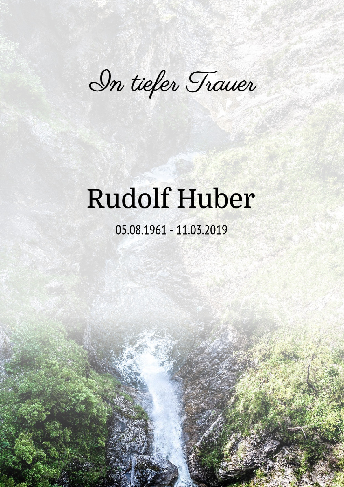 Traueranzeige von Rudolf Huber