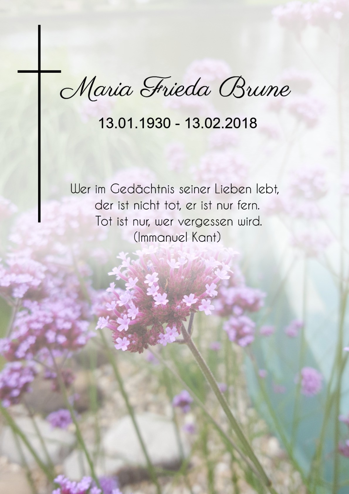 Traueranzeige von Maria Frieda Brune