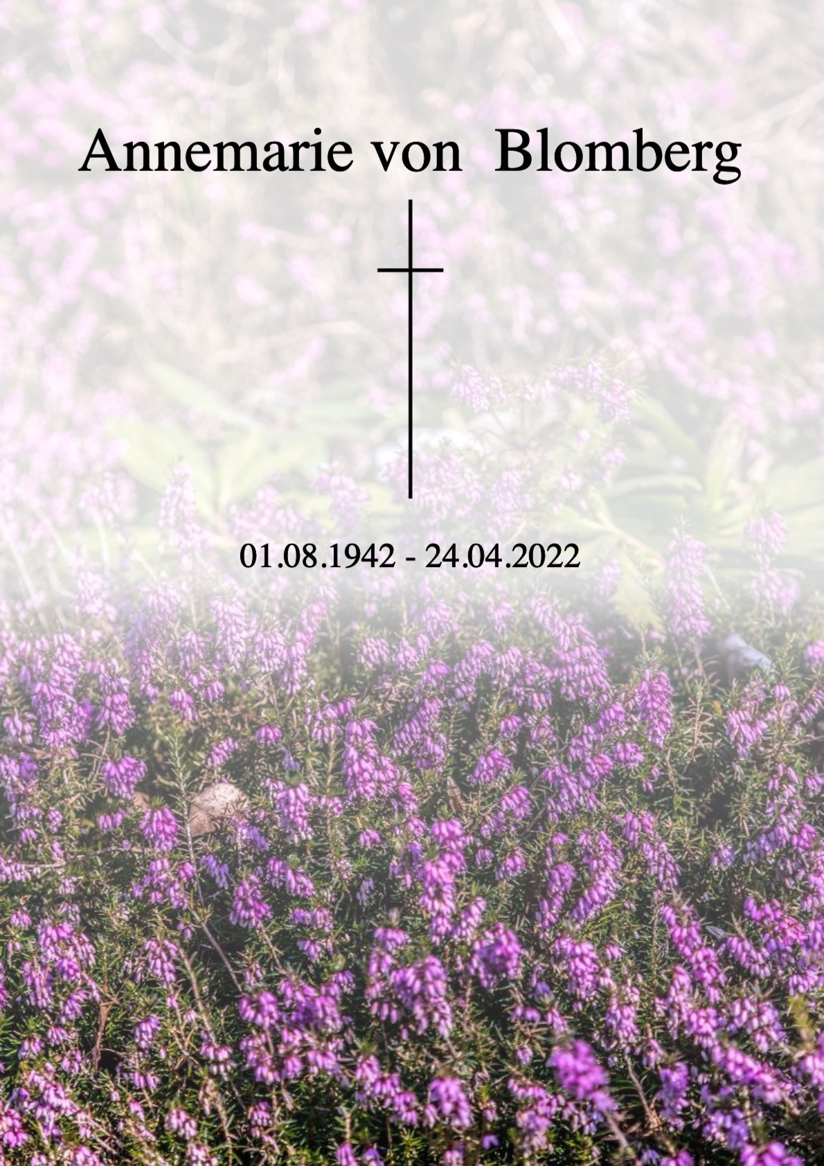 Traueranzeige von Annemarie von Blomberg