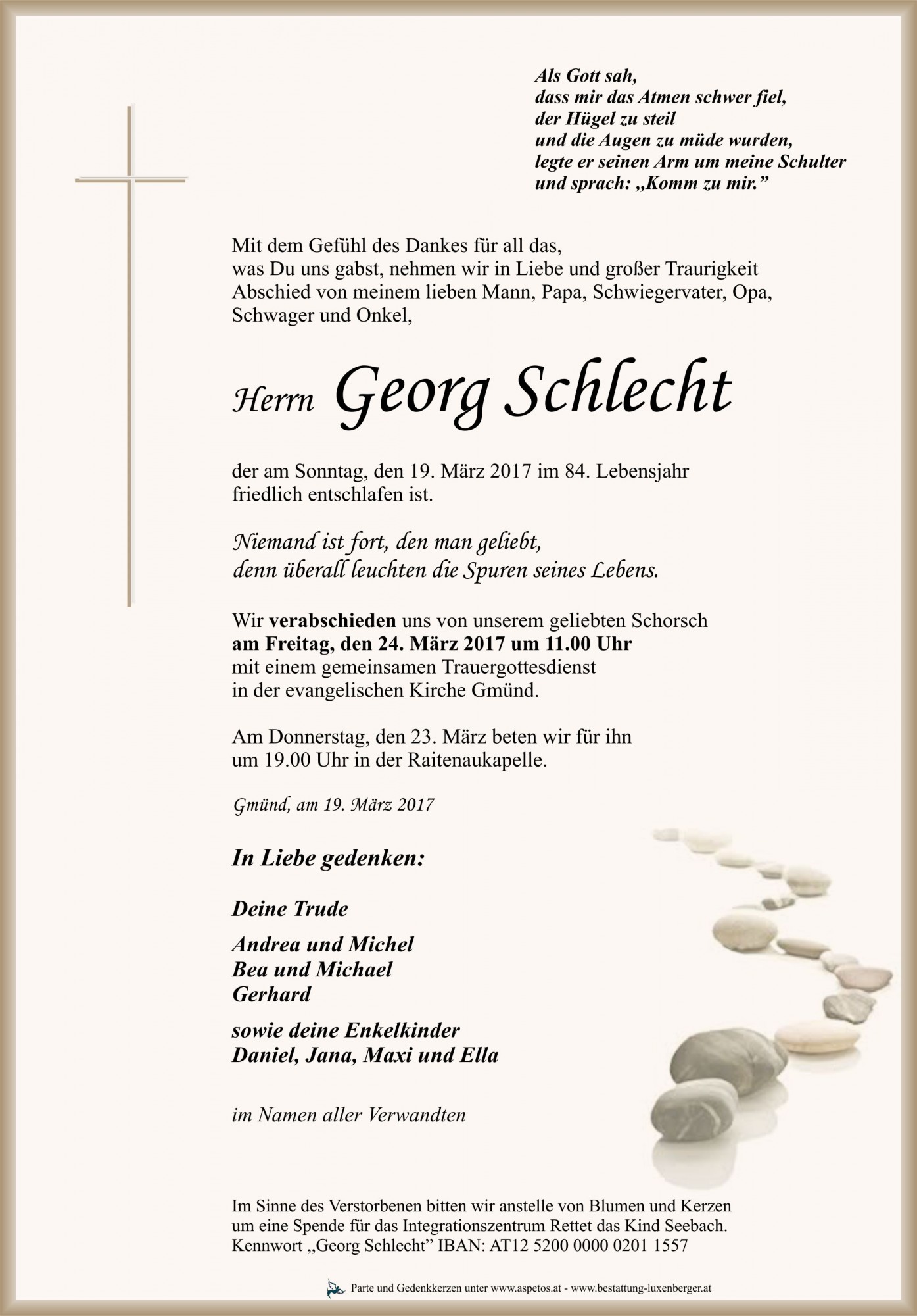 Traueranzeige von Georg Schlecht