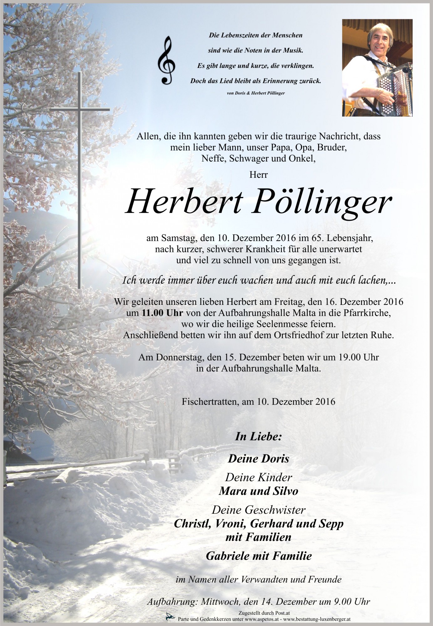 Traueranzeige von Herbert Pöllinger
