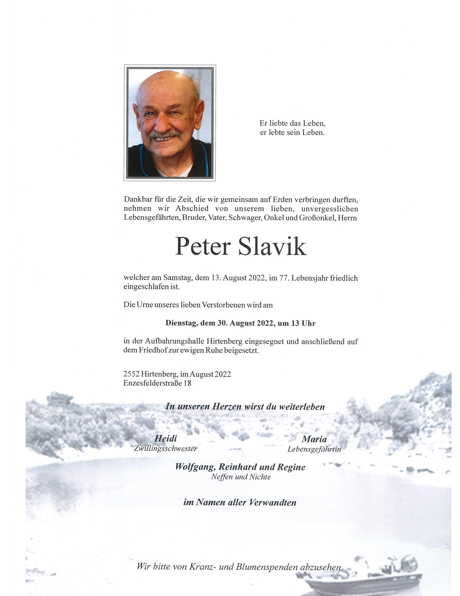 Traueranzeige von Peter Slavik