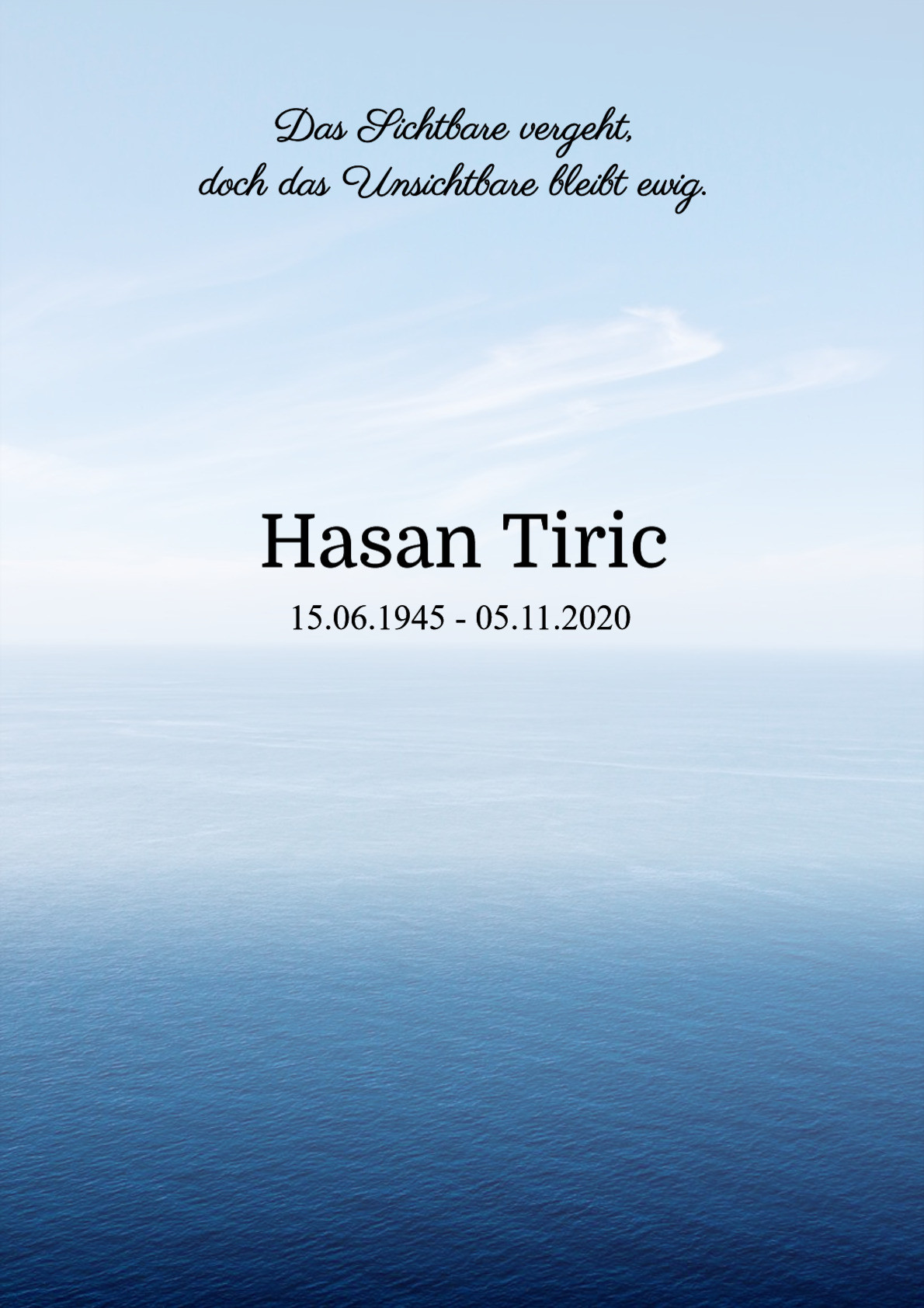 Traueranzeige von Hasan Tiric
