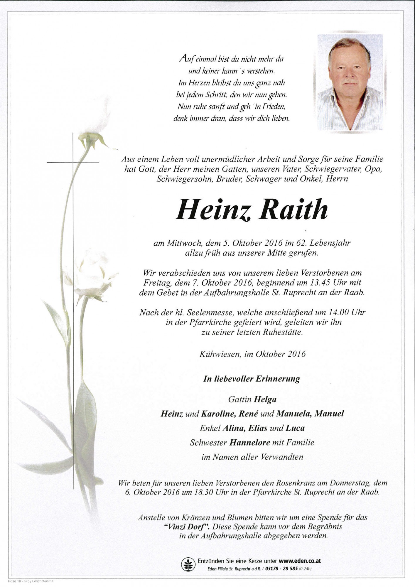 Traueranzeige von Heinz Raith