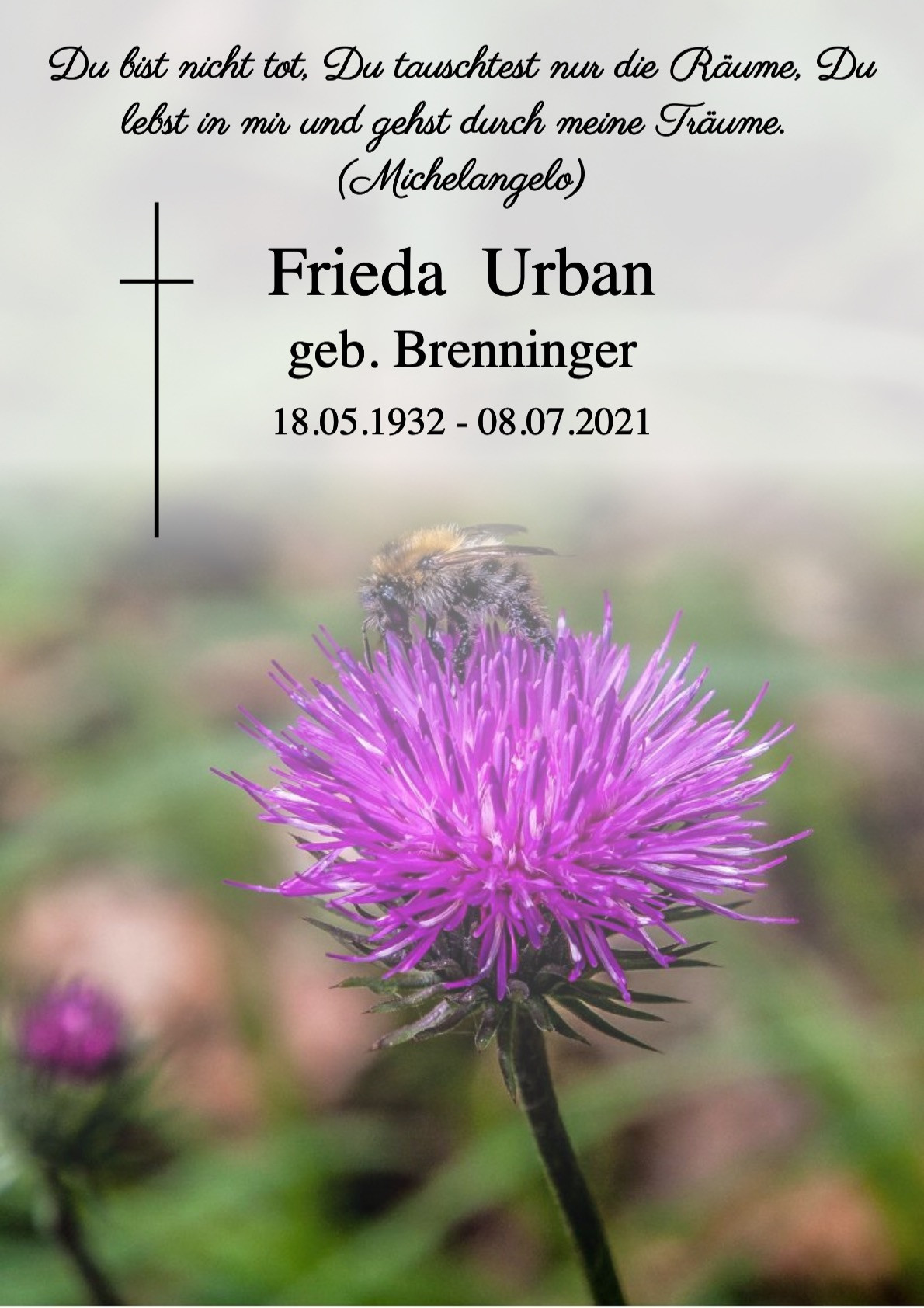 Traueranzeige von Frieda Urban