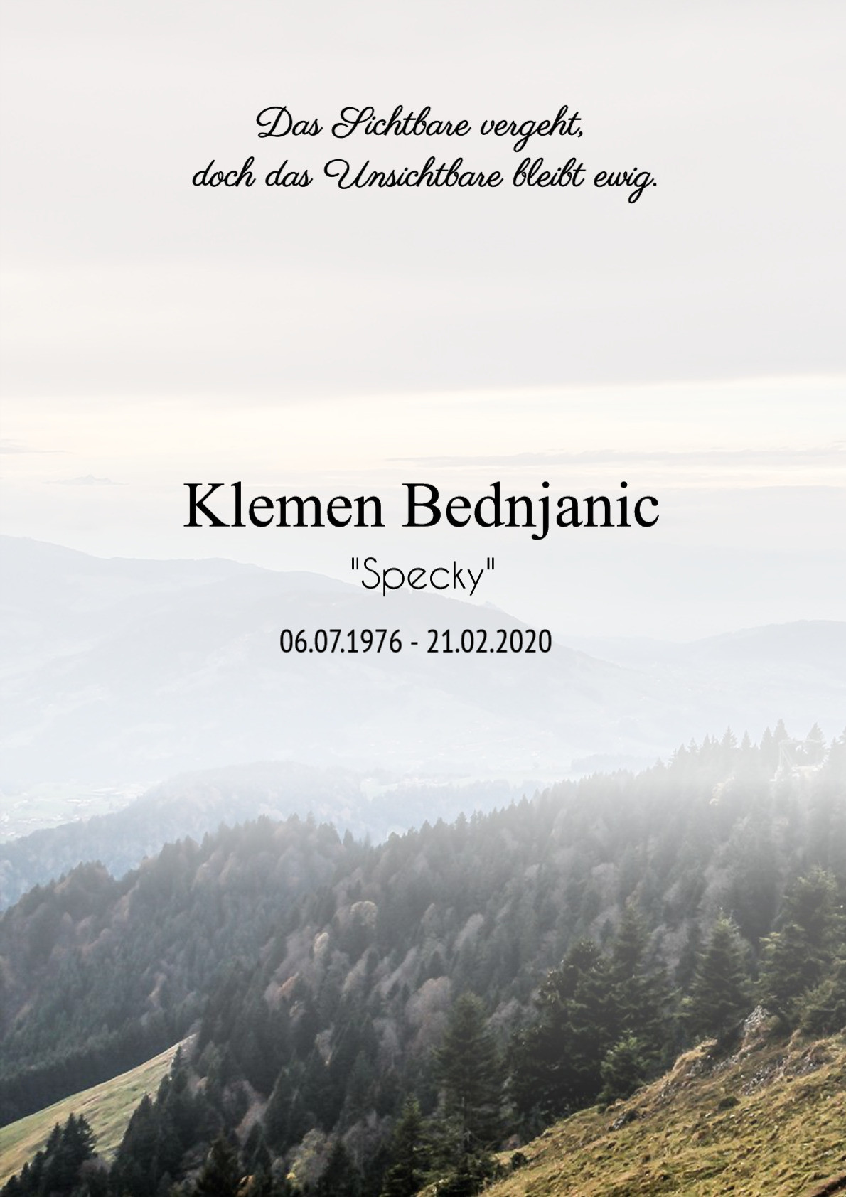 Traueranzeige von Klemen Bednjanic