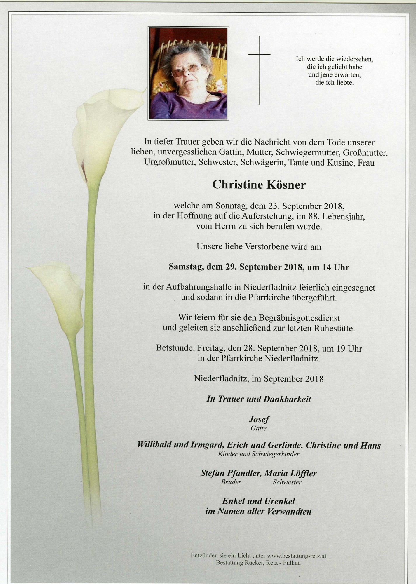 Traueranzeige von Christine Kösner