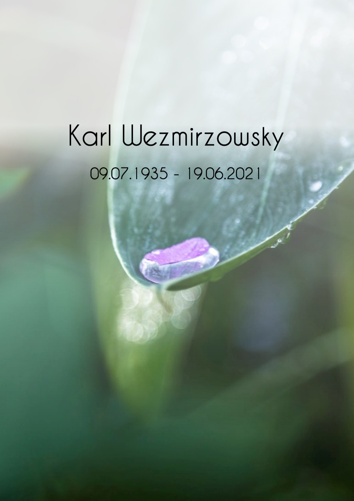 Traueranzeige von Karl Wezmirzowsky
