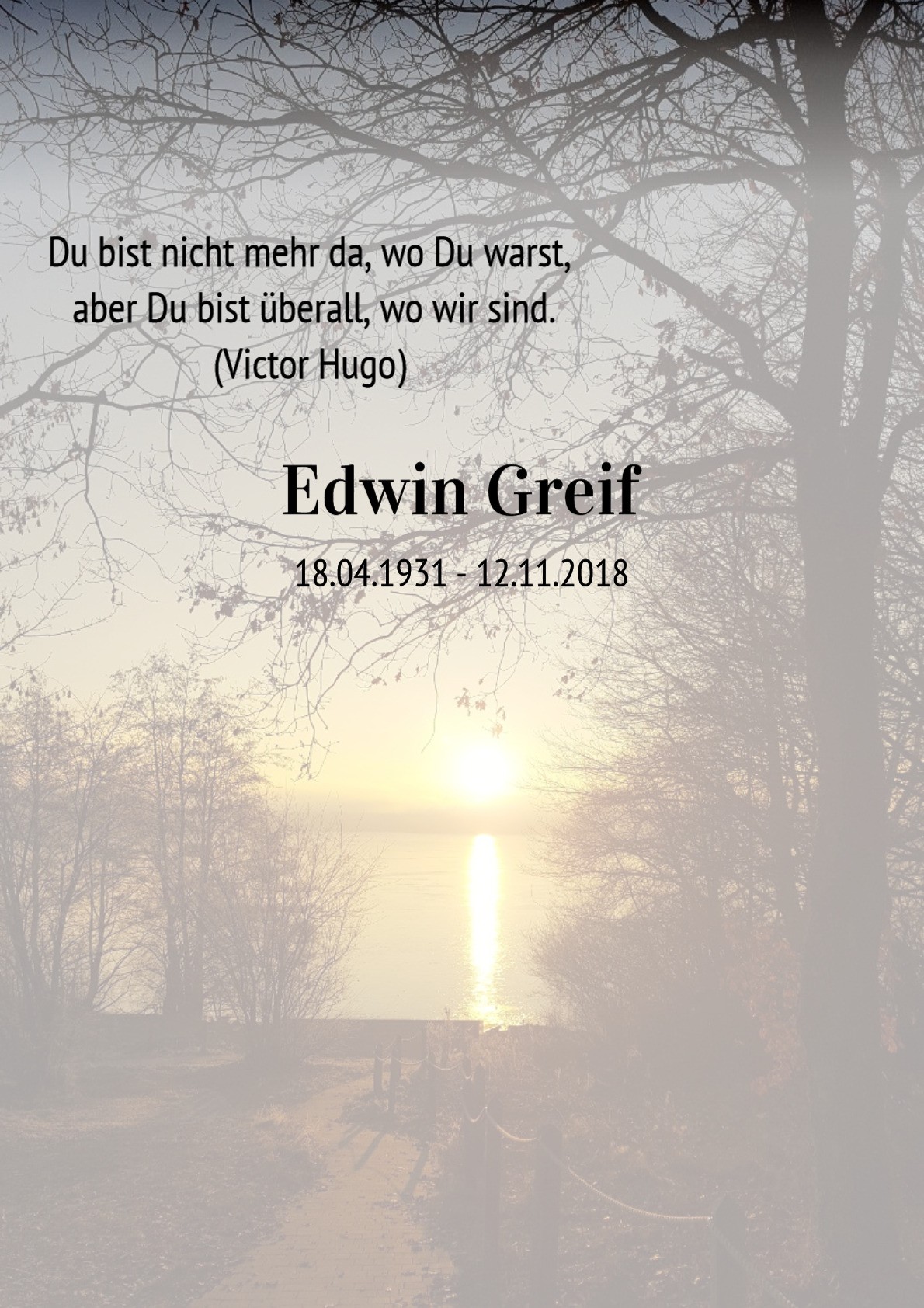 Traueranzeige von Edwin Greif
