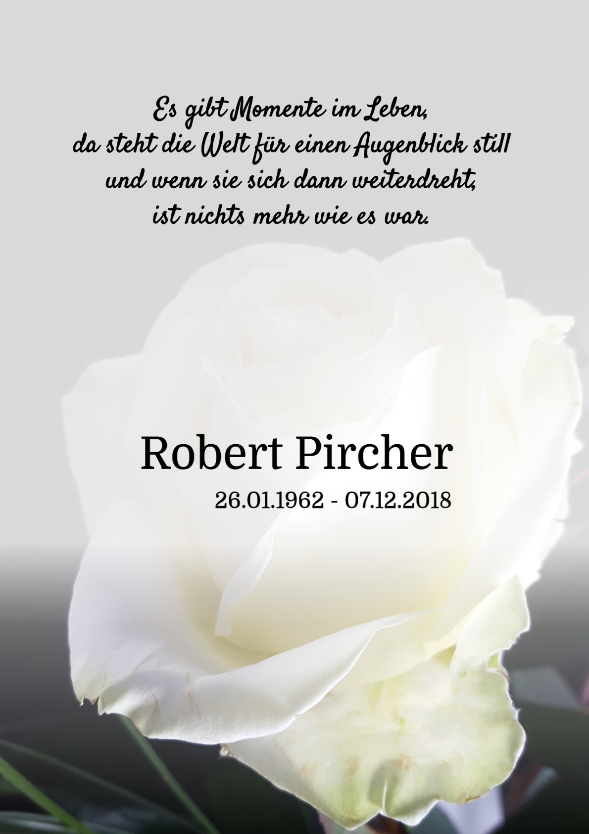 Traueranzeige von Robert Pircher