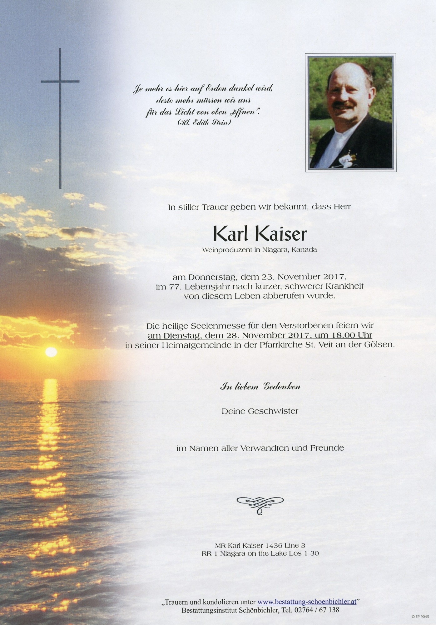 Traueranzeige von Karl Kaiser