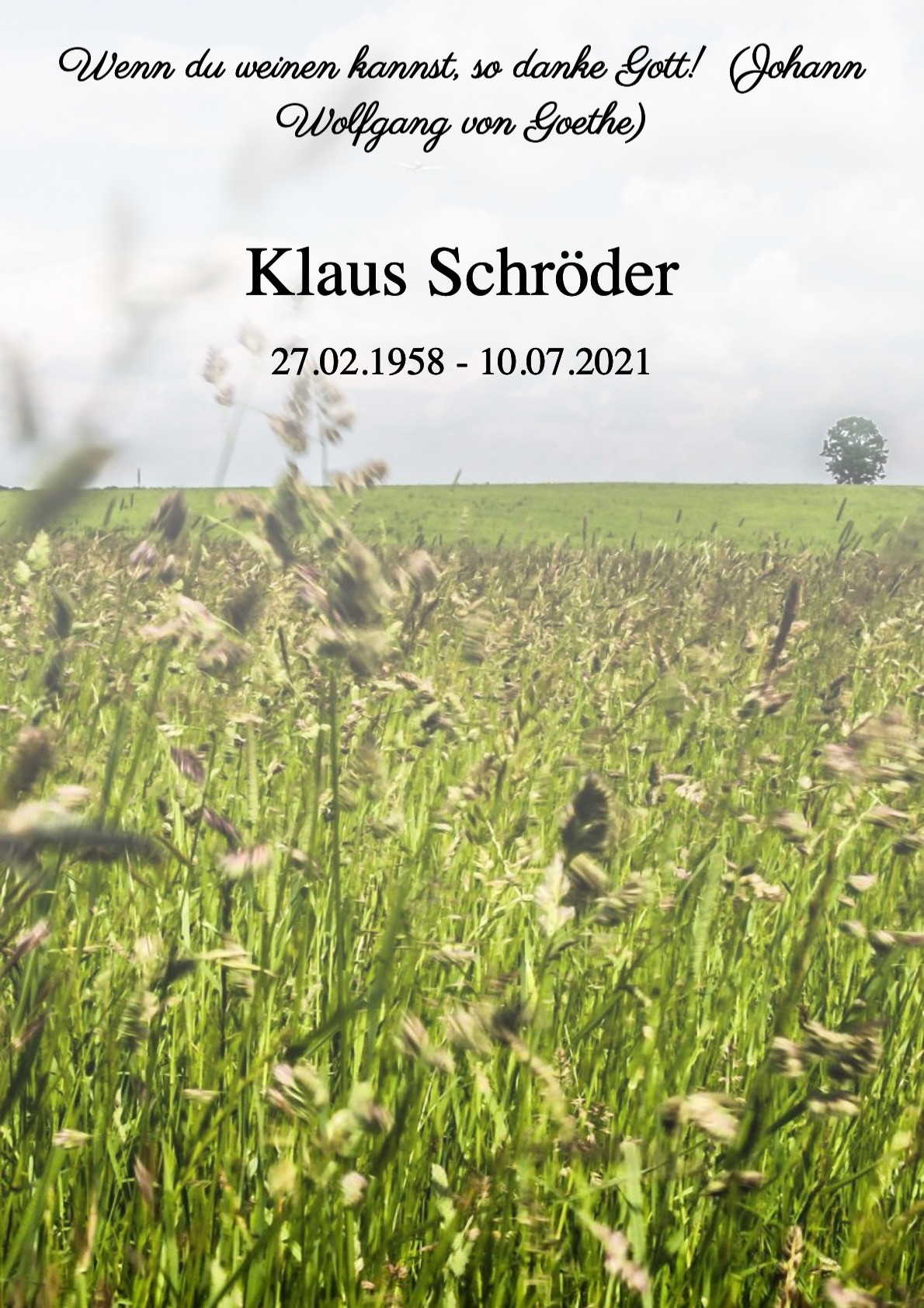 Traueranzeige von Klaus Schröder