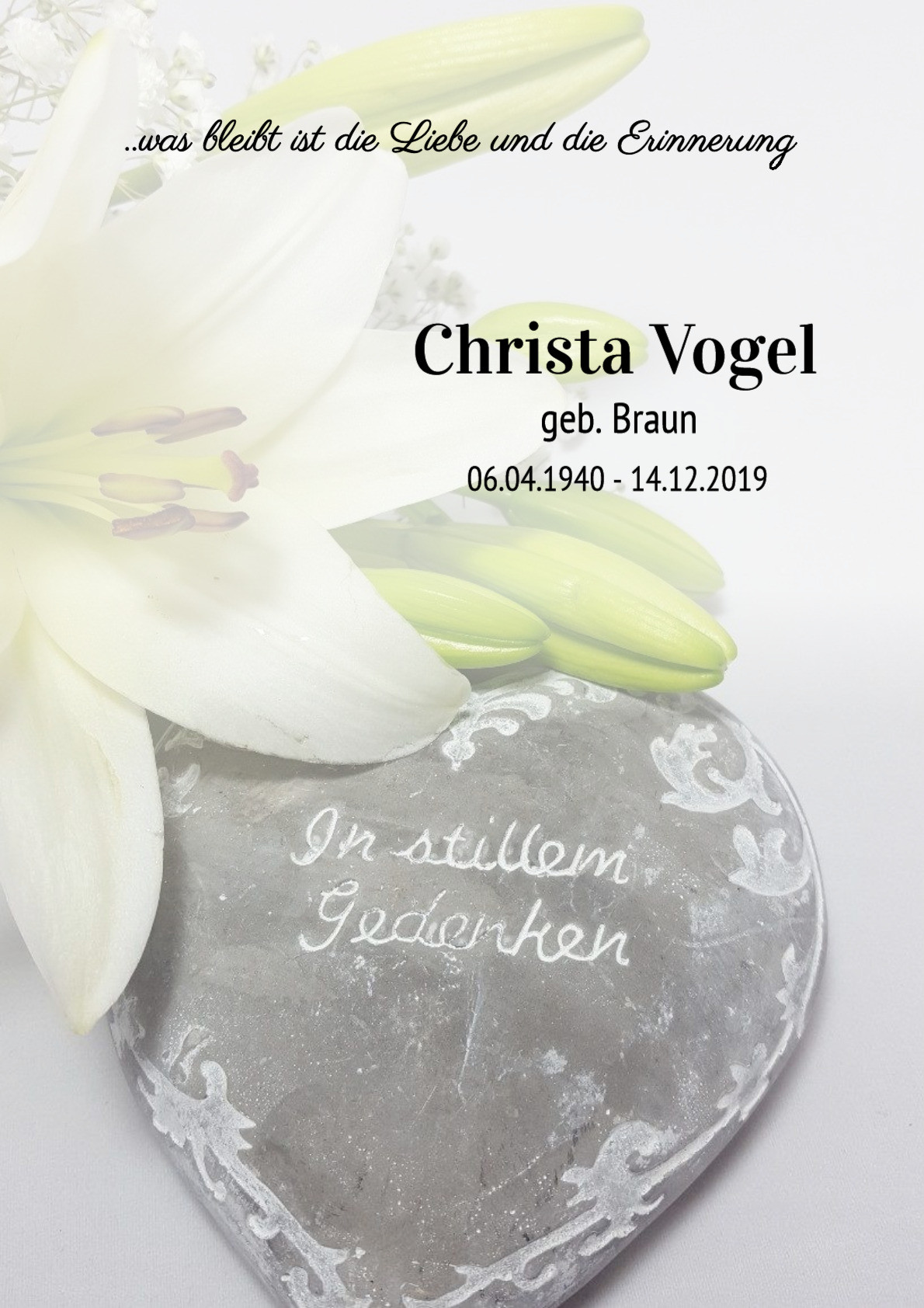 Traueranzeige von Christa Vogel