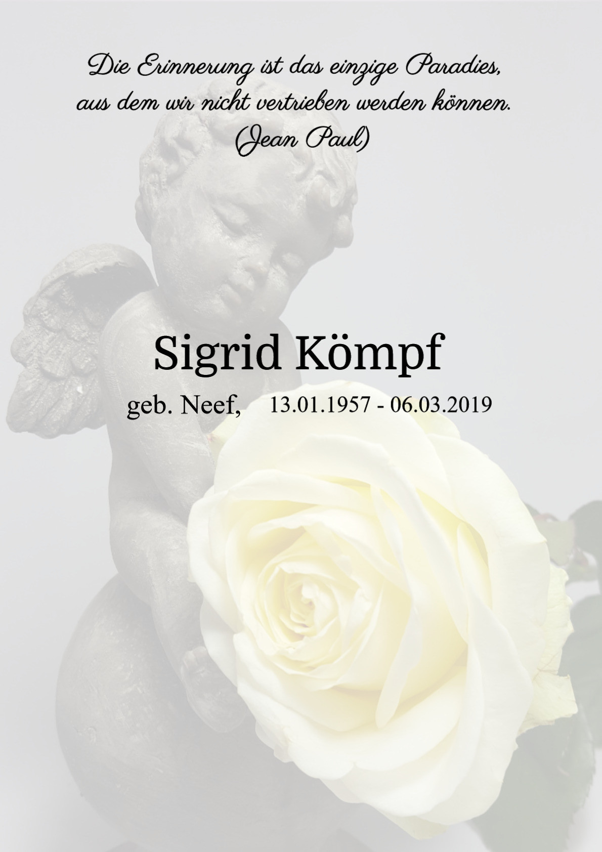 Traueranzeige von Sigrid Kömpf