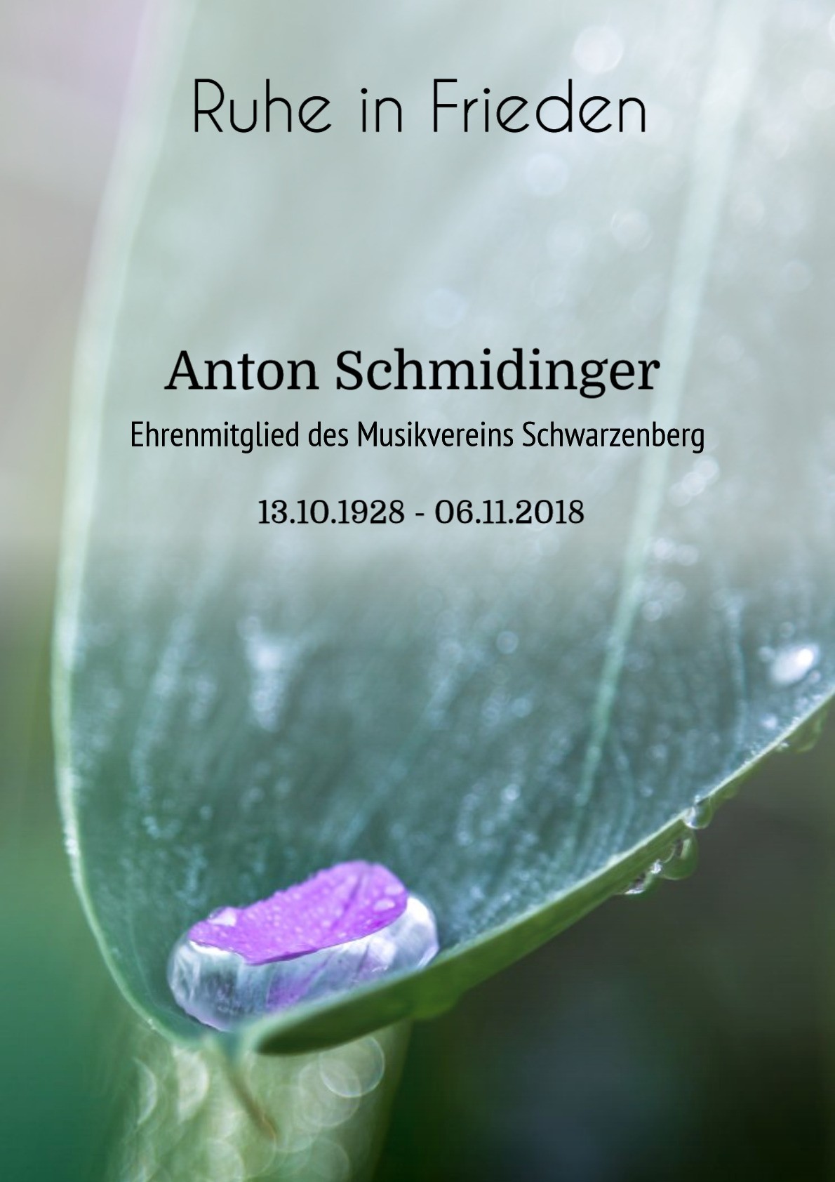 Traueranzeige von Anton Schmidinger