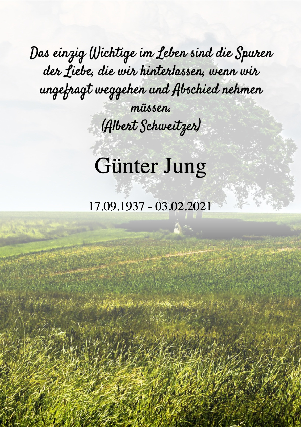 Traueranzeige von Günter Jung